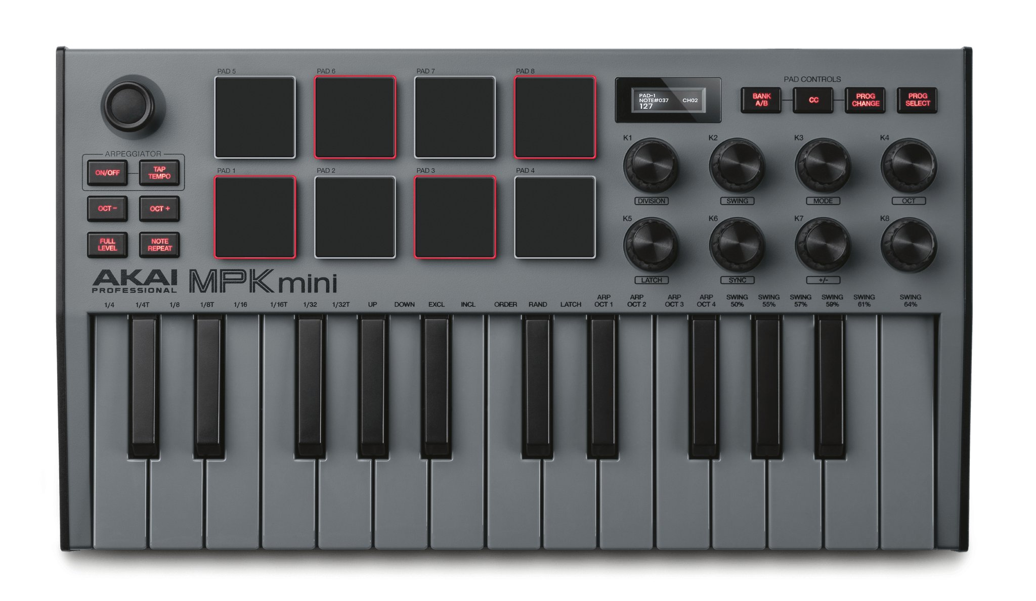 DTM・DAW AKAI mpk mini special edition grey Akai MPK mini MK3 Grey - klawiatura sterująca midi usb