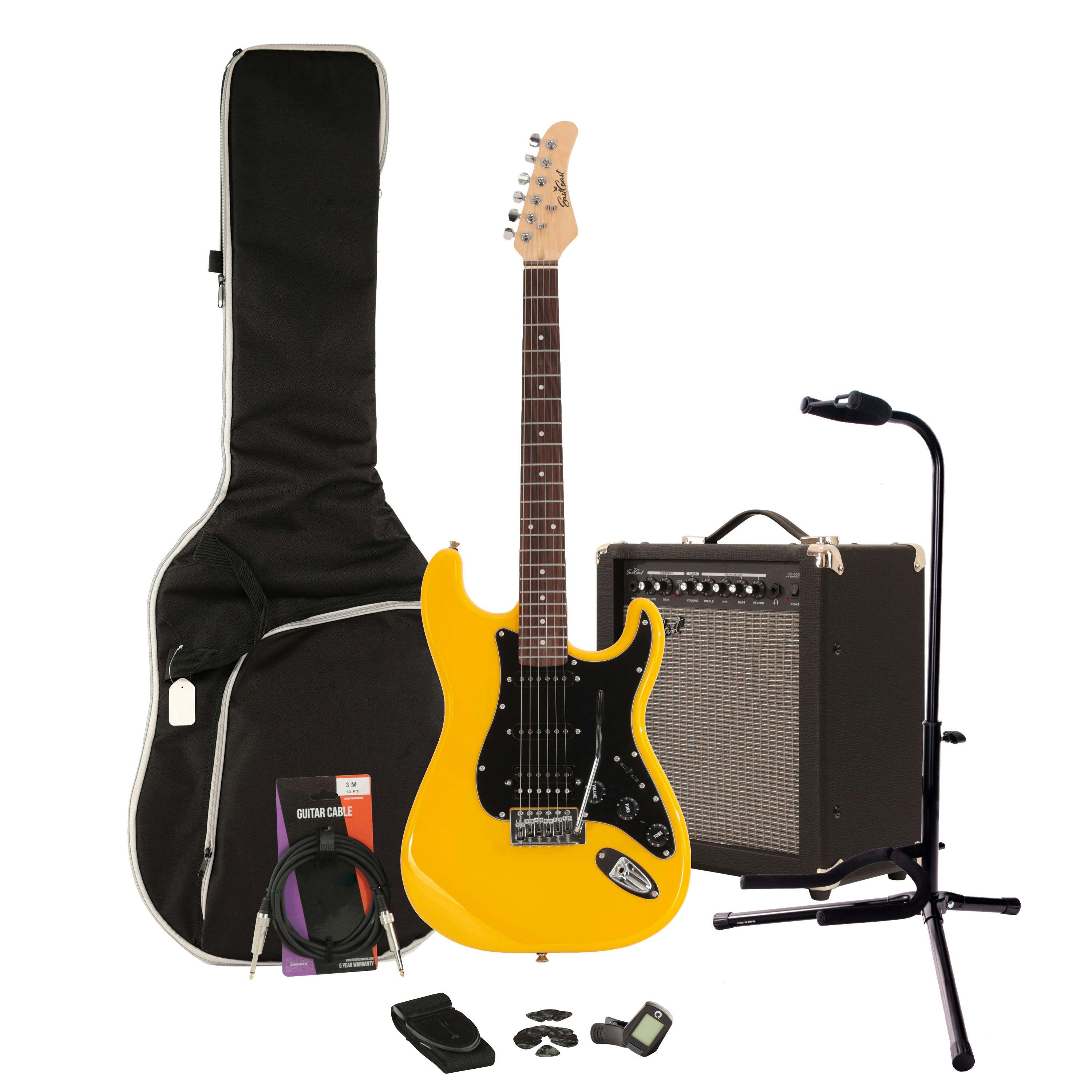EastCoast ST2 HSS Ferrari Yellow Electric Guitar Starter Pack with 35W Amp & Accessories - _BUN-EC-GS100H-YL30-EC-GS100H-YEL-35w.jpg