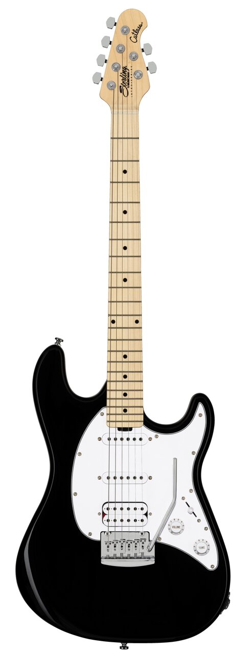 Sterling by Music Man Sub Cutlass CT20 HSS in Black with Maple Neck - ST-CT20HSS-BK-M1-FRONT-FULL.jpg