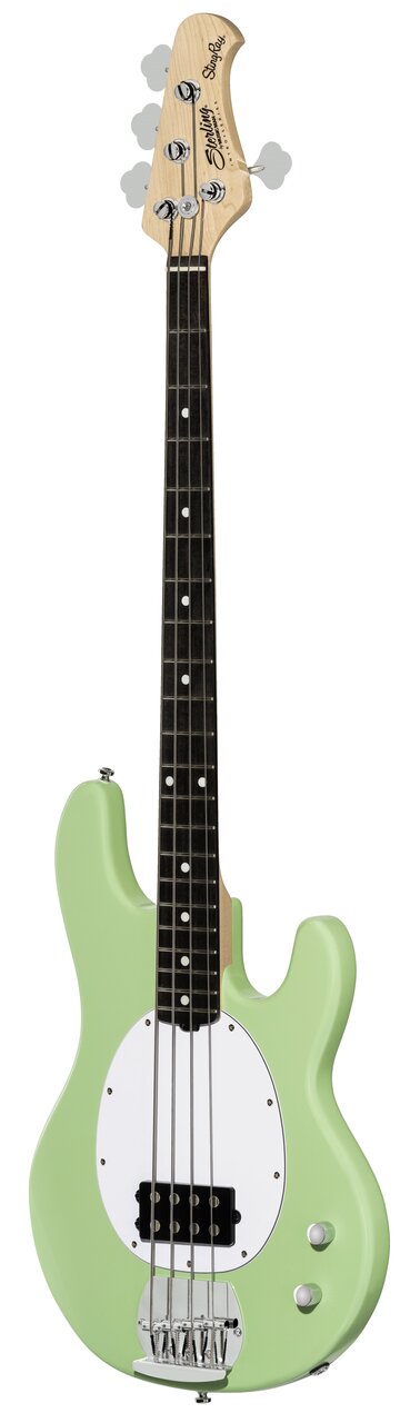 Sterling by Music Man Ray2 StingRay Bass Guitar in Misty Green with Amaranth Neck - ST-RAY2-MTG-A1-ANGLED-RIGHT.jpg