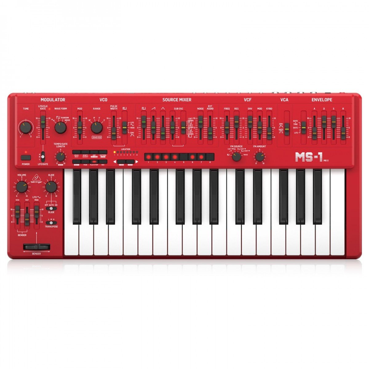 Behringer MS-1 MK II-RD Analog Synthesizer in RED - 0722-ABK86-UK1 - Main image.jpg