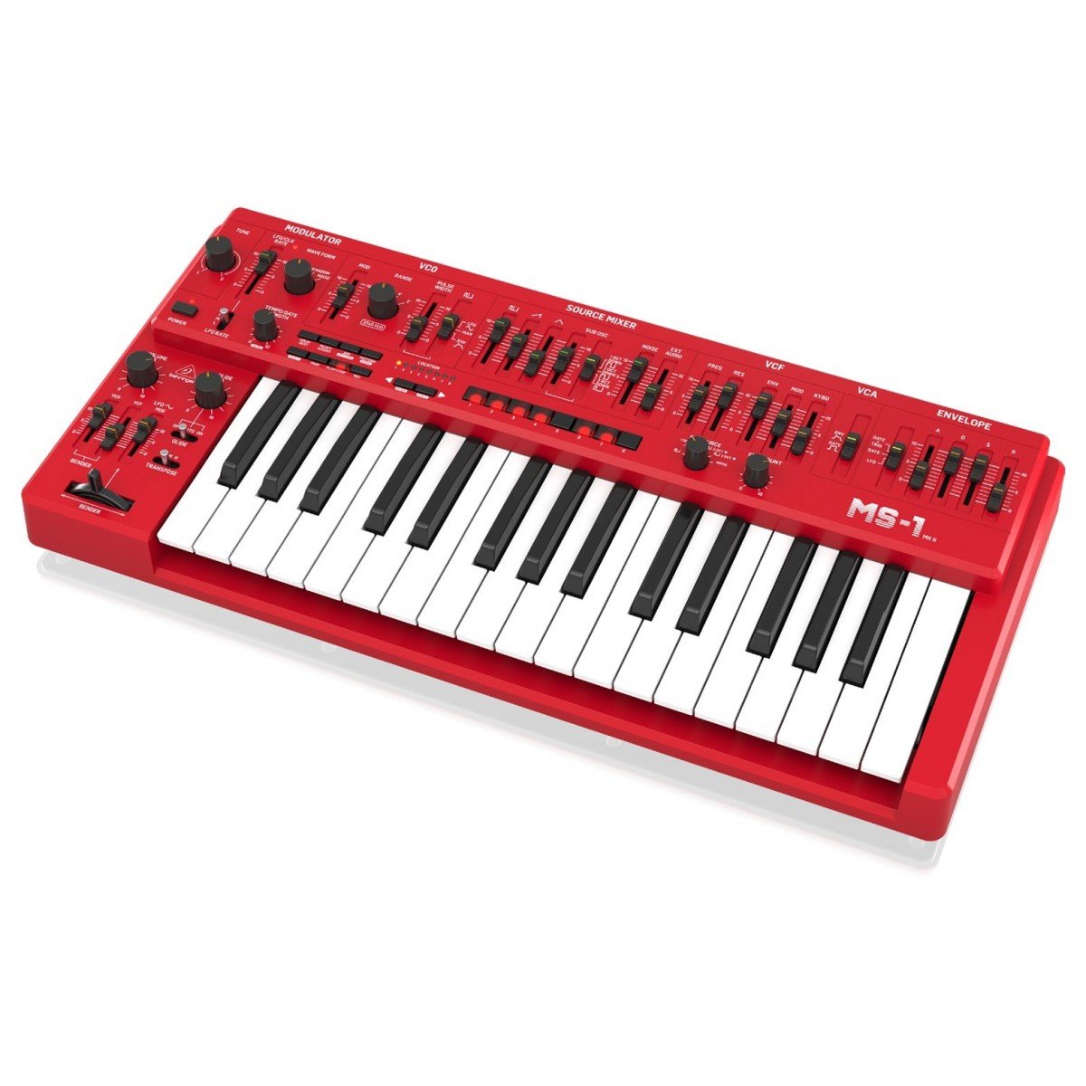 Behringer MS-1 MK II-RD Analog Synthesizer in RED - 0722-ABK86-UK1 - other angle.jpg