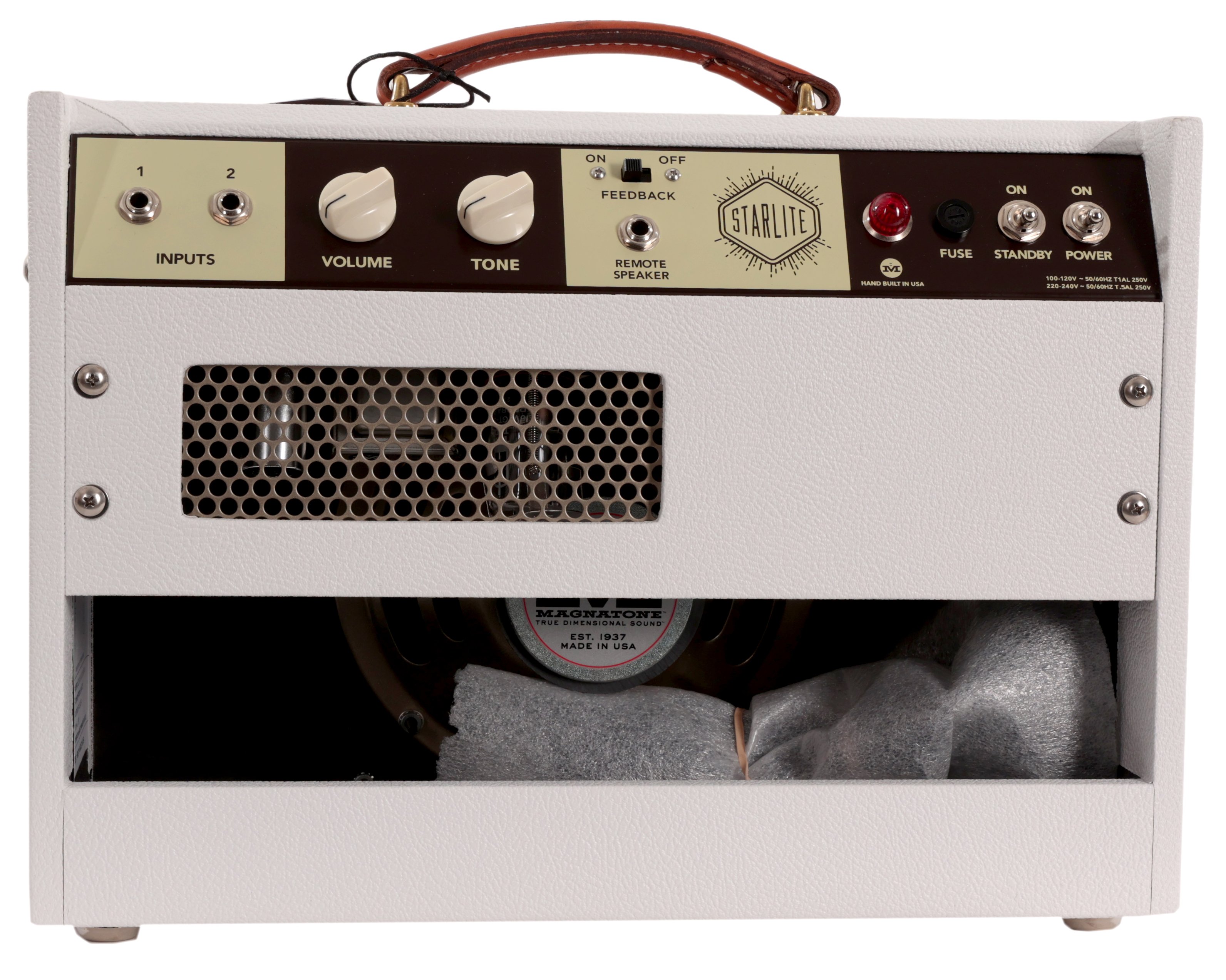 Magnatone Starlite 5w 1x8 Combo 6v6 in Limited Edition Brilliant White - MAG340E-AW (4).jpg