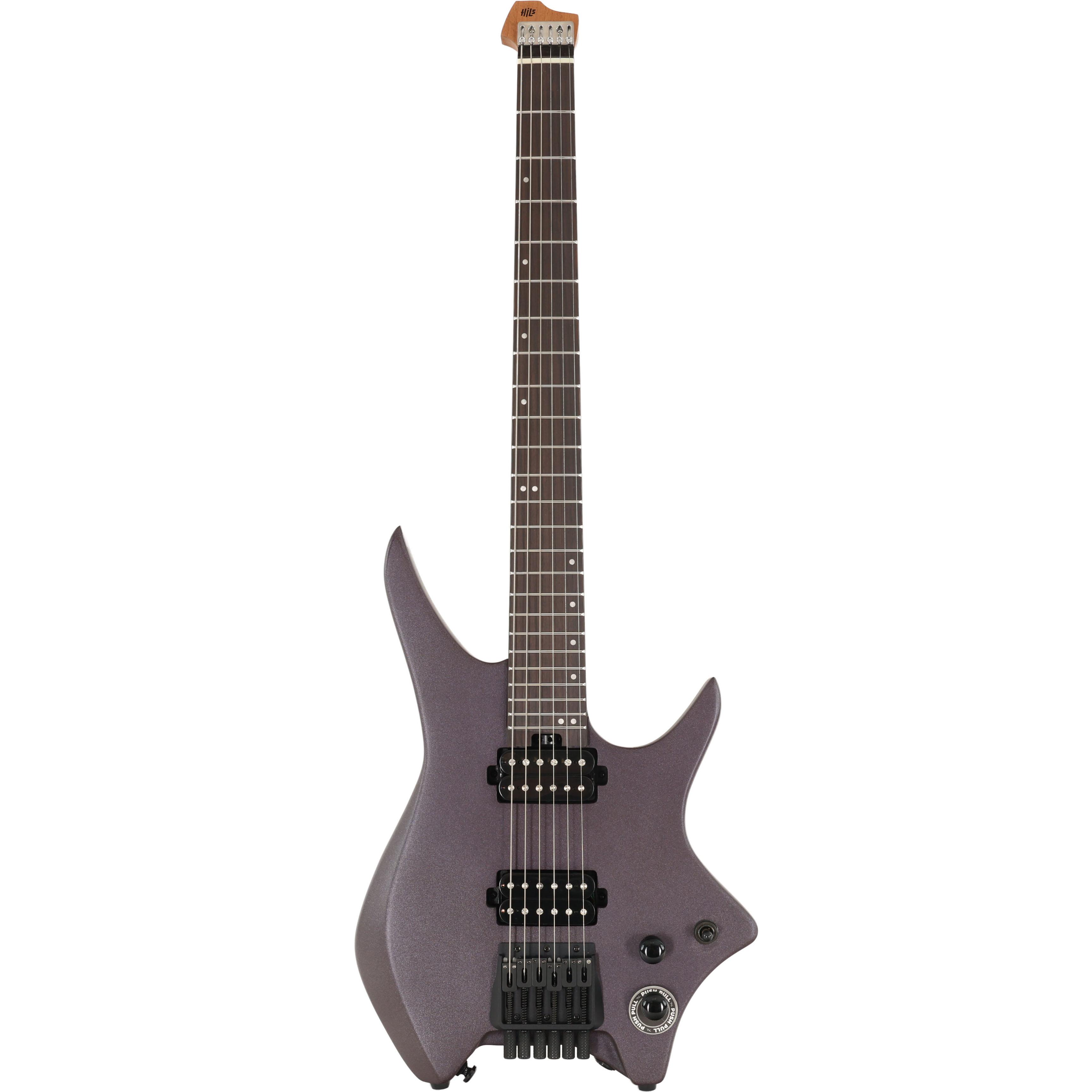 HILS NEXT HN3 Headless Electric Guitar in Satin Metallic Deep Purple - HN3SMDP-Uncovered-Pickups-Front.jpg