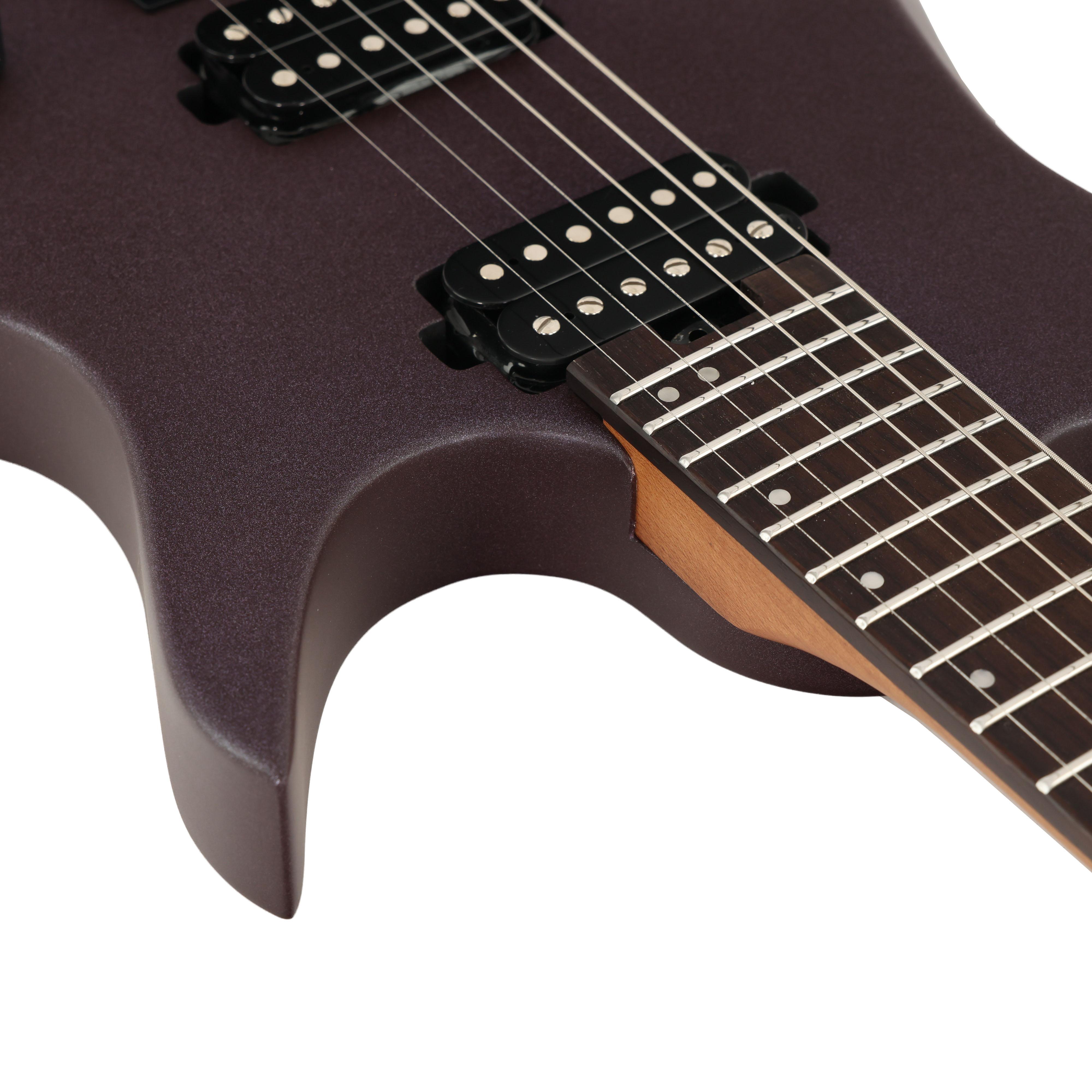 HILS NEXT HN3 Headless Electric Guitar in Satin Metallic Deep Purple - HN3SMDP-Uncovered-Pickups-Joint.jpg