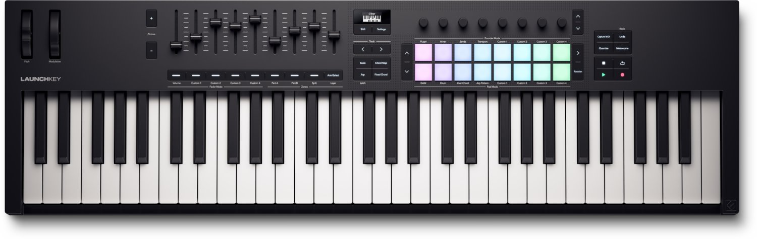 Novation Launchkey MK4 61 Key MIDI Keyboard & Controller - Novation_LK61_Straight_Top-low-res.jpg