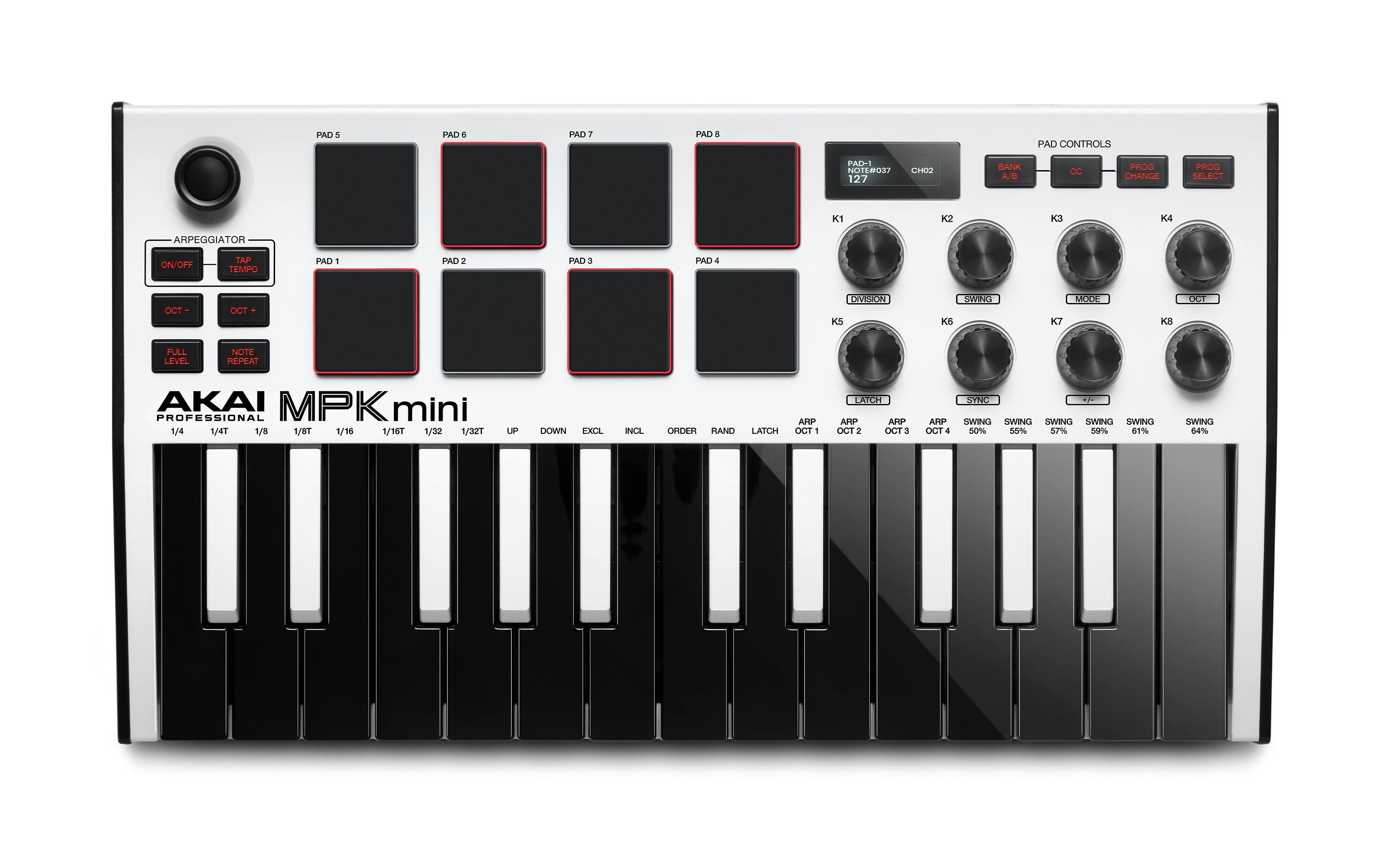Akai MPK Mini MK3 MIDI Keyboard & Controller In White - 400994-MPKminiMKIII_white_ortho_web.jpg