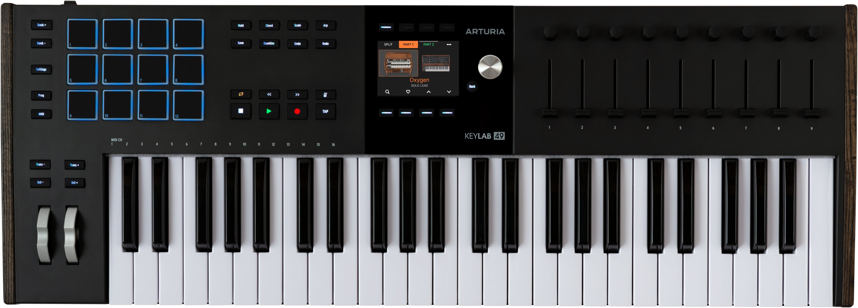 Arturia Keylab MK3 49 Black MIDI Controller - KEYLAB_49_BLACK_TOP.jpg