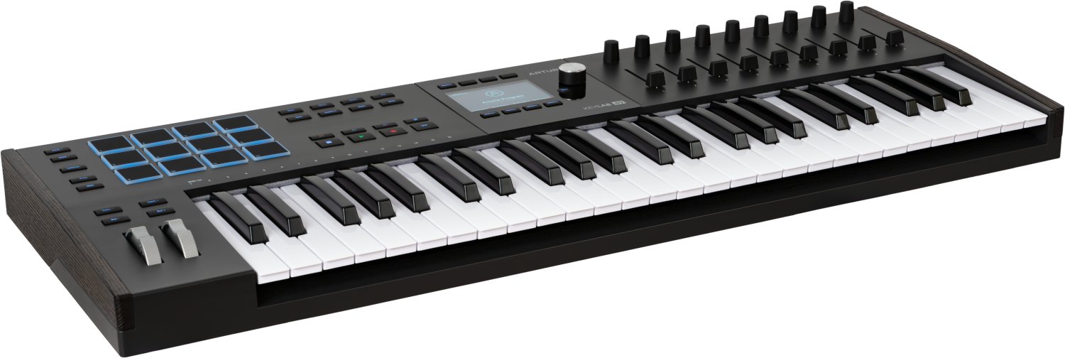 Arturia Keylab MK3 49 Black MIDI Keyboard & Controller - KEYLAB_49_BLACK_3-4_LEFT.jpg