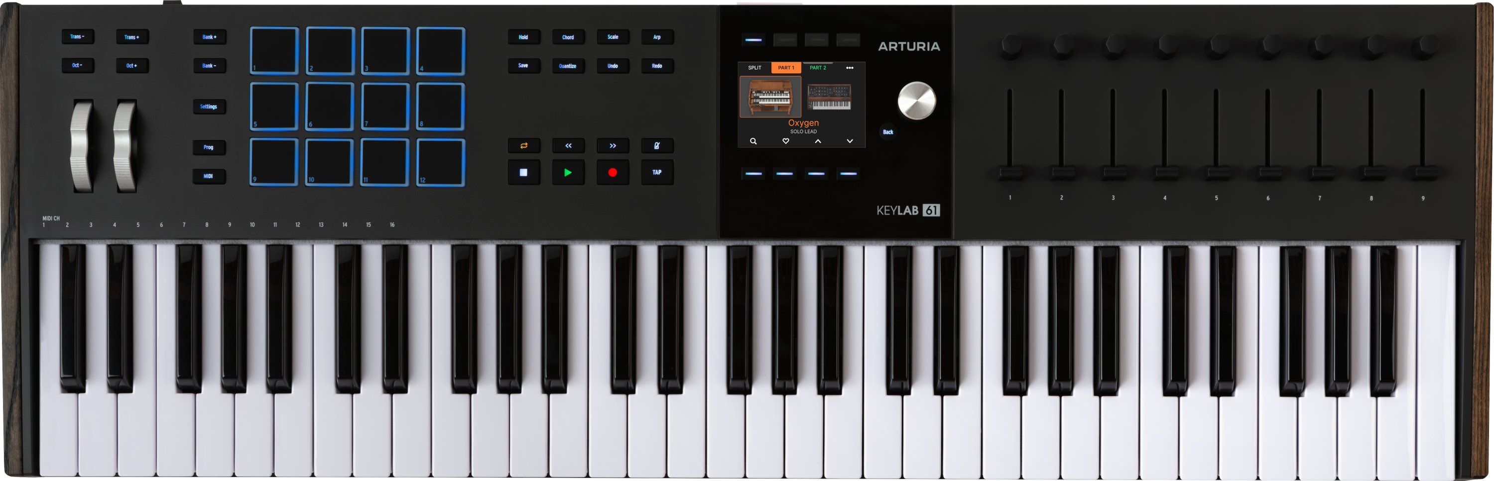 Arturia Keylab MK3 61 Black MIDI Keyboard & Controller - KEYLAB_61_BLACK_TOP.jpg