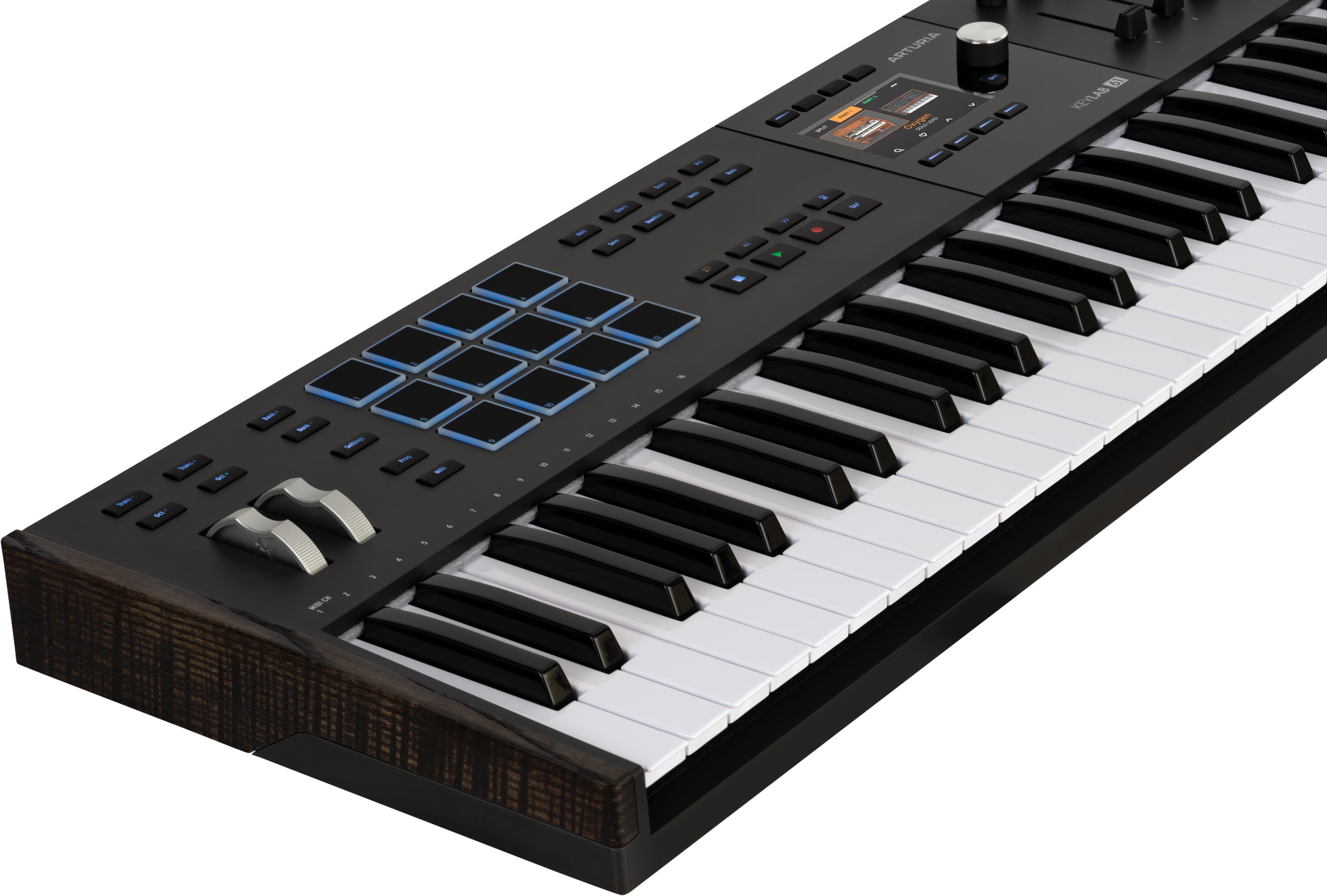 Arturia Keylab MK3 61 Black MIDI Keyboard & Controller - KEYLAB_61_BLACK_DETAIL_WHEELS.jpg