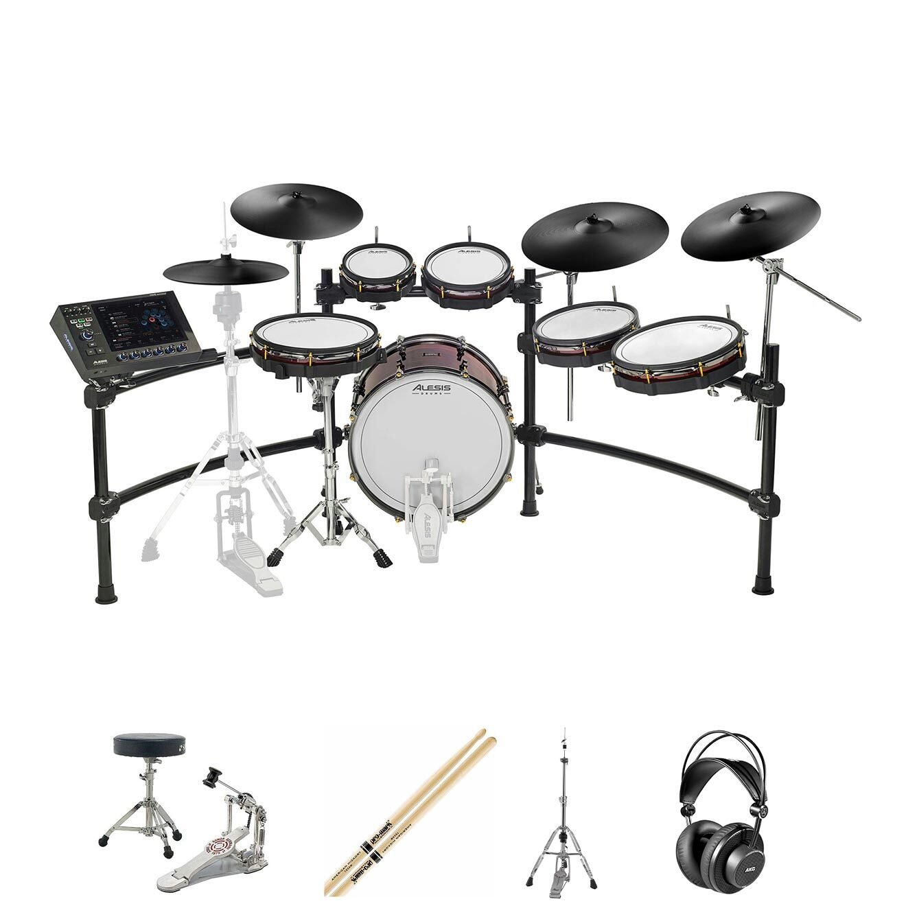 Alesis Strata Prime with Single Pedal, Headphones, Stool, HH Stand & Snare Stand - BUN-STRATAPRIME-1.jpg