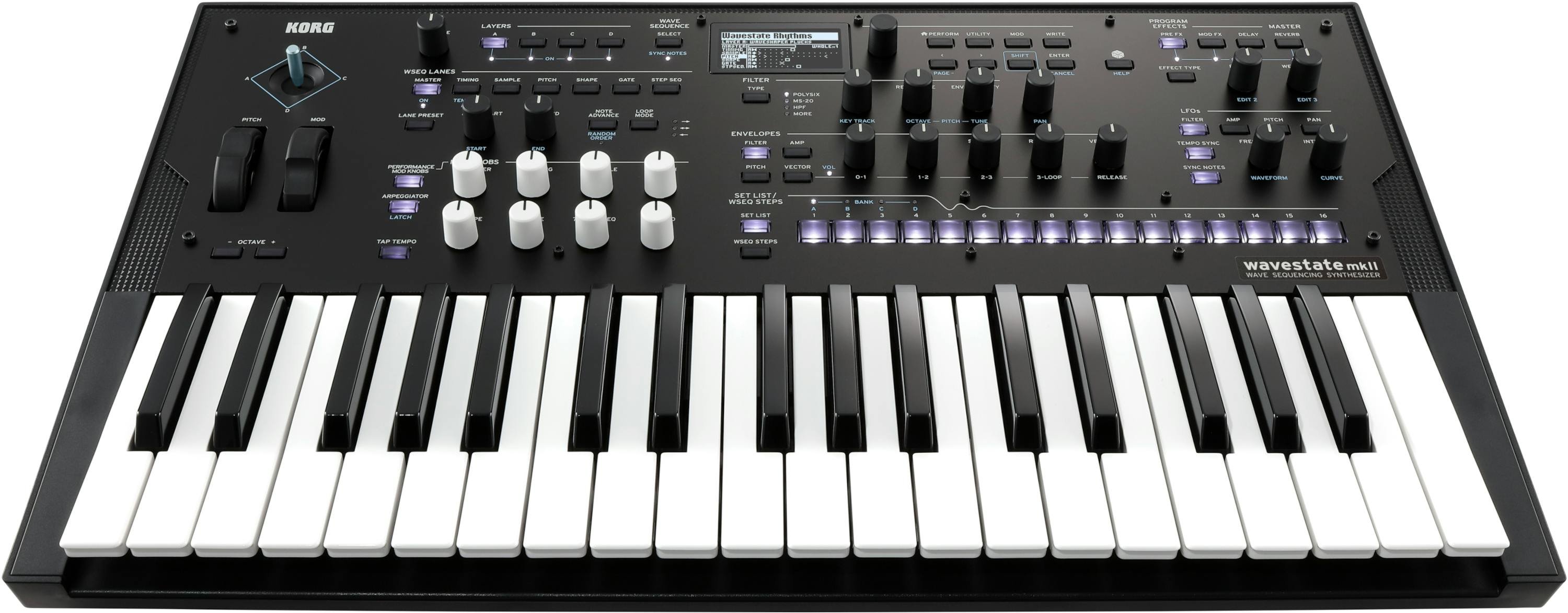 Korg Wavestate MkII Digital Synthesizer - WAVESTATE-MK2-KORG_-Wavestate_MK2_Top_Tilt.jpg