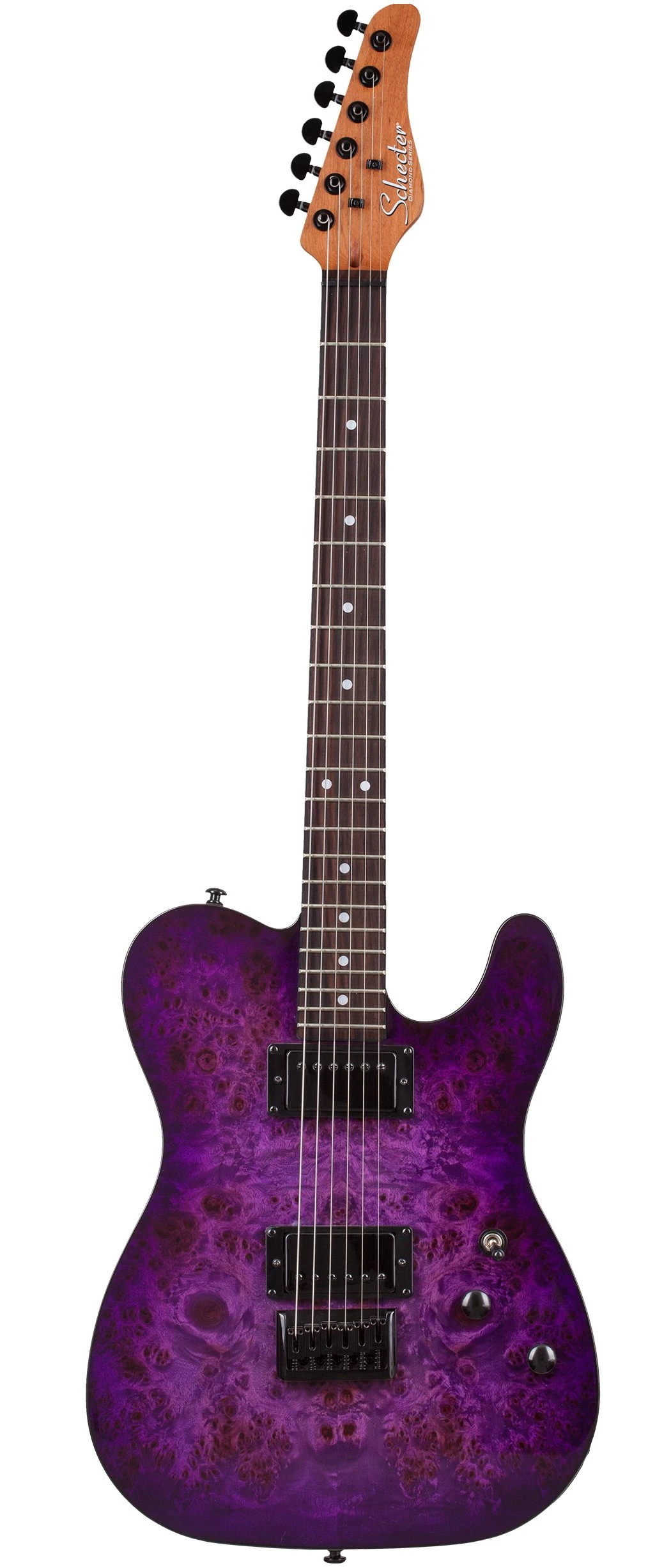Schecter PT Standard Electric Guitar in Purple Burst Burl - PT STANDARD PURPLE BURST BURL 3956 FLAT copy.jpg