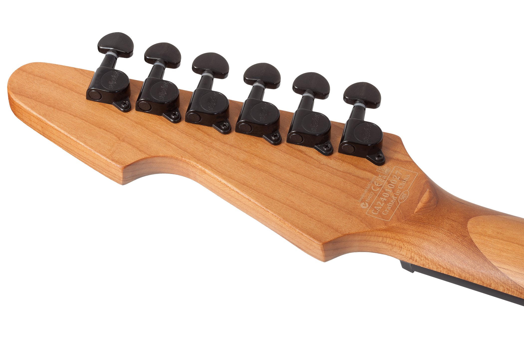 Schecter Avenger Standard Electric Guitar in Charcoal Satin - Avenger Standard Charcoal Satin 3964 HEADSTOCK BACK copy.jpg