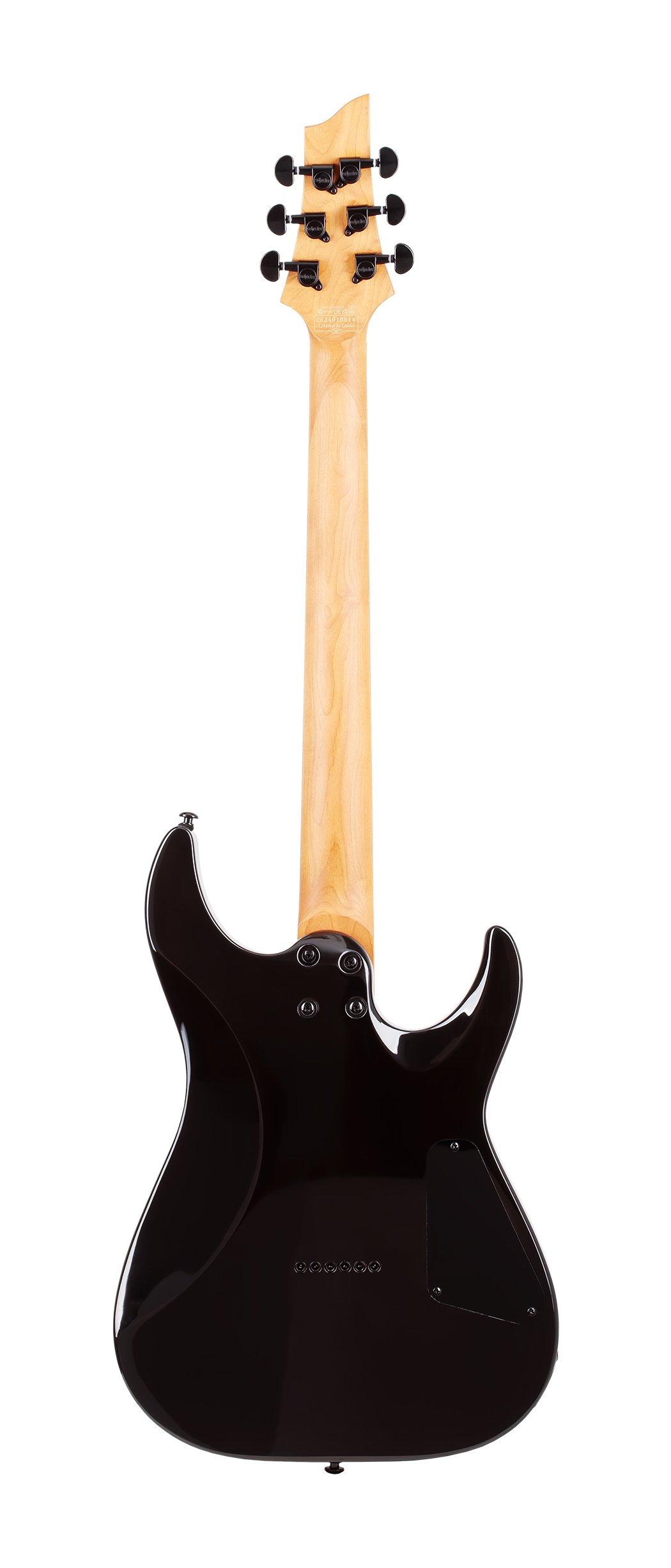 Schecter C-1 Left Handed Standard Electric Guitar in Black Fade Burst Burl - C-1 STANDARD BLACK FADE BURST BURL LH 3952 BACK FLAT__48713.jpg