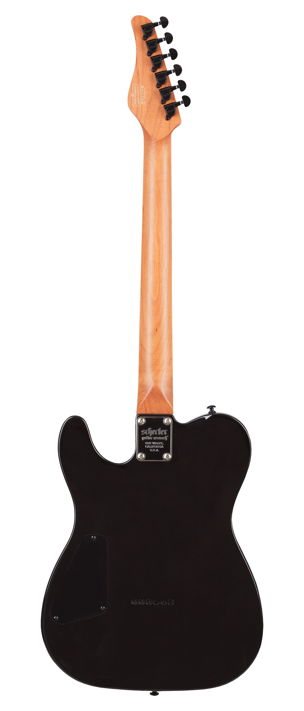Schecter PT Standard Electric Guitar in Black Fade Burst Burl - PT STANDARD BLACK FADE BURST BURL 3955 BACK FLAT copy.jpg