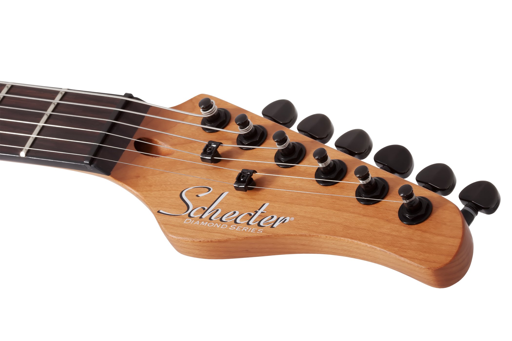 Schecter PT Standard Electric Guitar in Black Fade Burst Burl - PT STANDARD BLACK FADE BURST BURL 3955 HEADSTOCK.jpg