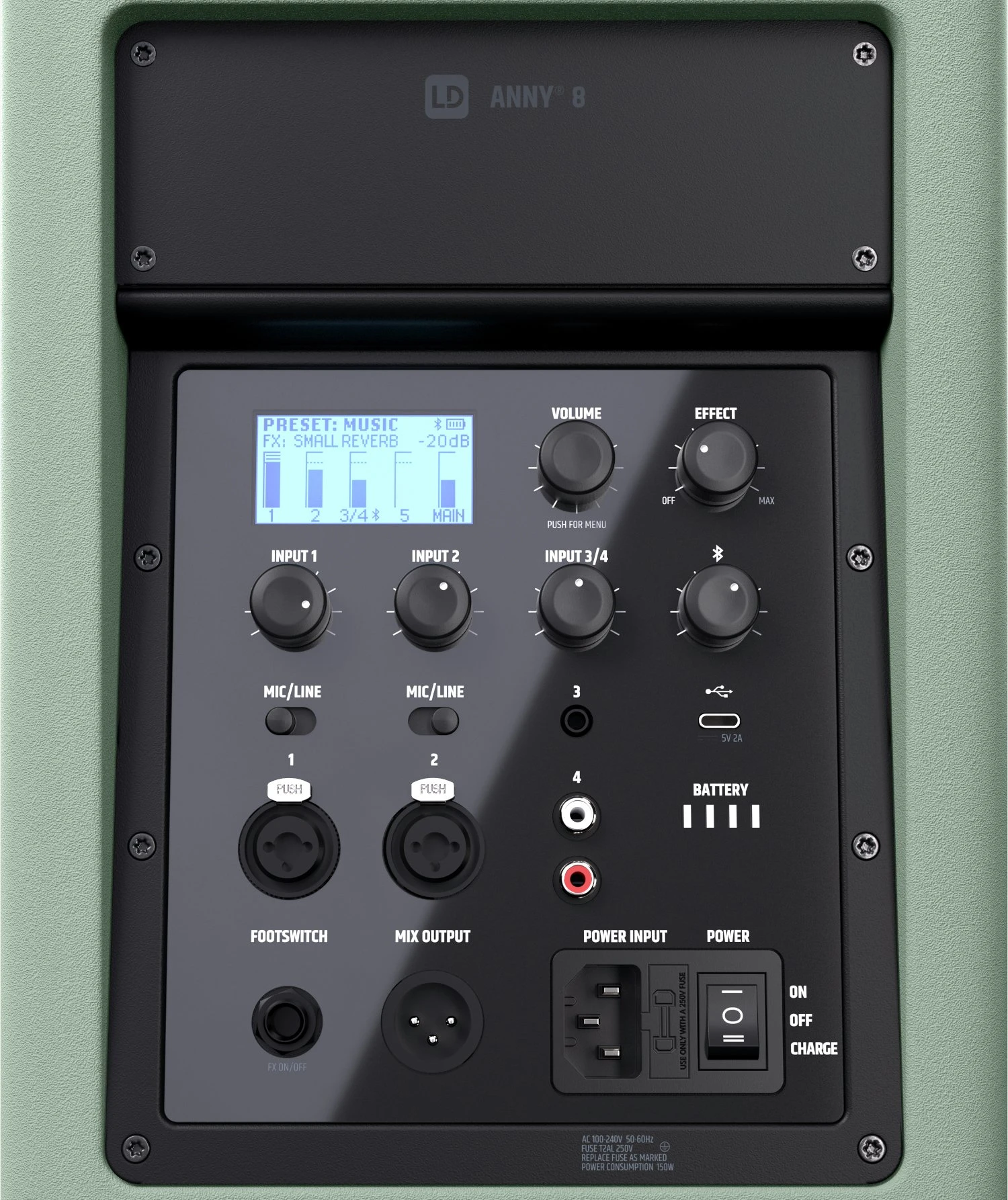 LD Systems ANNY 8 Battery powered PA Speaker in Green - LDANNY8GN_6.jpg