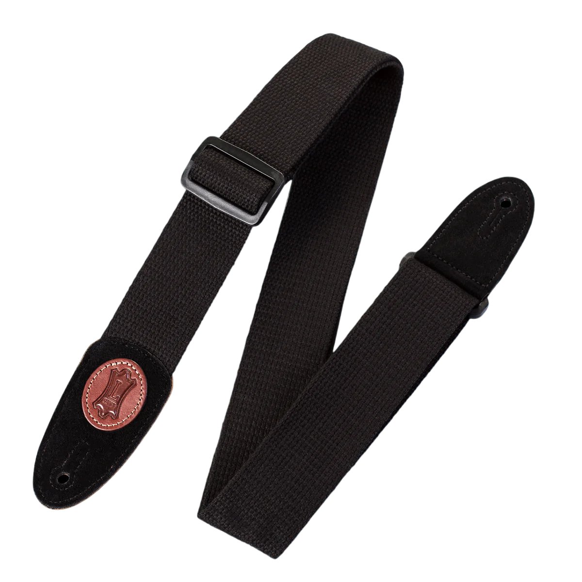 Levys Cotton Strap with Suede Ends - Black - MSSC8-BLK_001.jpg