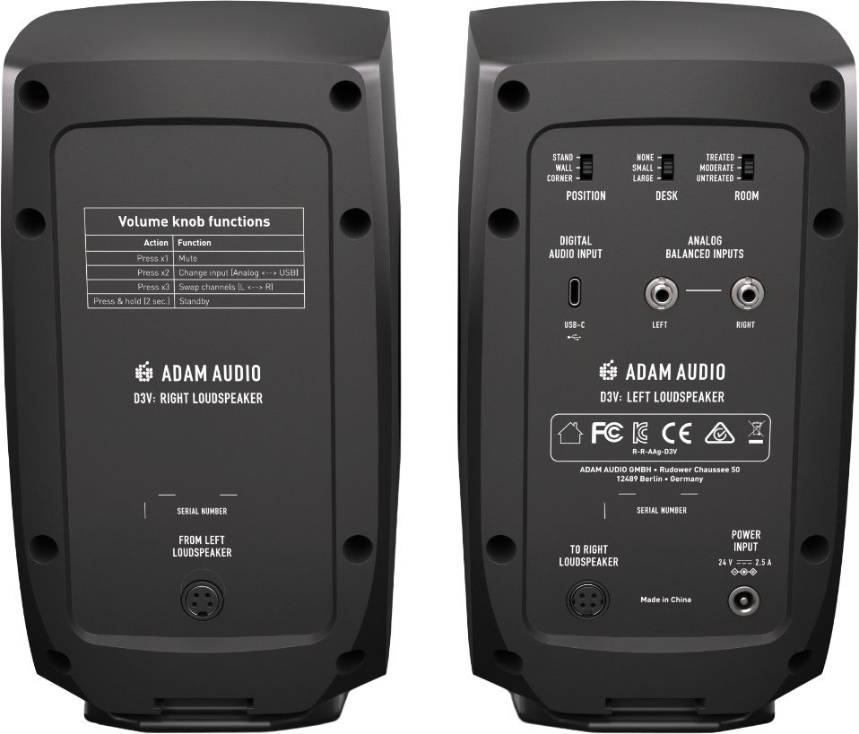 Adam Audio D3V Desktop Monitor Pair in BLACK - Andertons Music Co