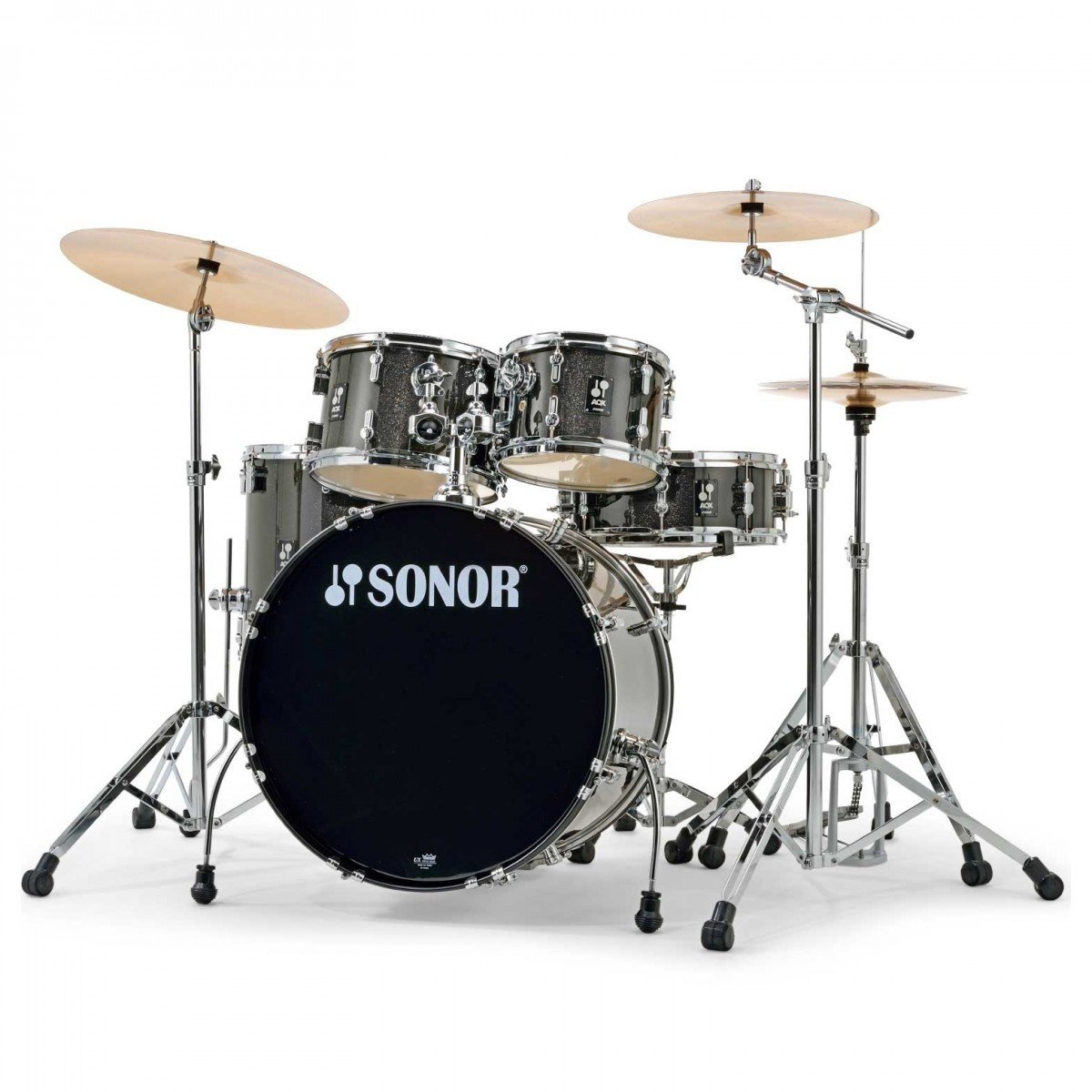 Sonor AQX Stage 22" Acoustic Drum Kit in Black Midnight Sparkle - Sonor AQX Stage Set.jpg