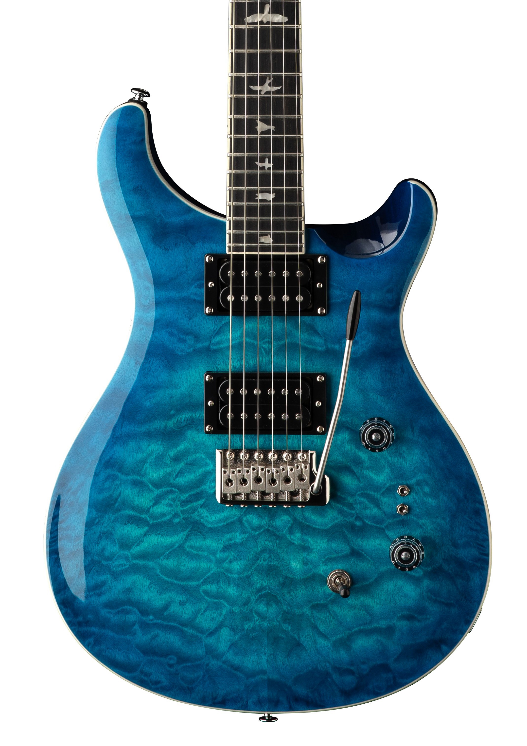 PRS SE Custom 24-08 Quilt Electric Guitar in Lake Blue - SE Custom 24-08 Quilt Lake Blue-hero.jpg