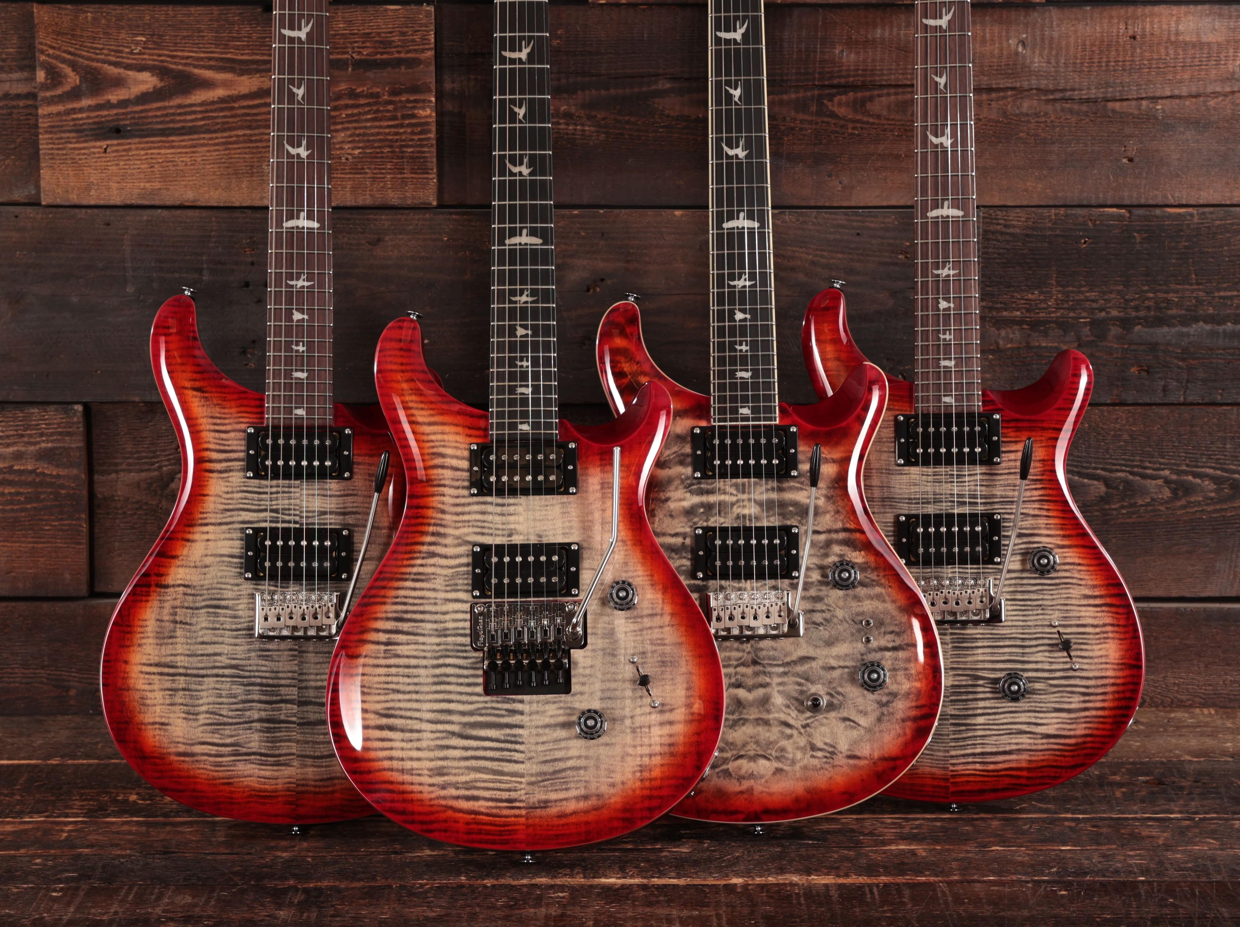 PRS SE Custom 24-08 Quilt Electric Guitar in Charcoal Cherry Burst - IMGL8719_compressed.jpg
