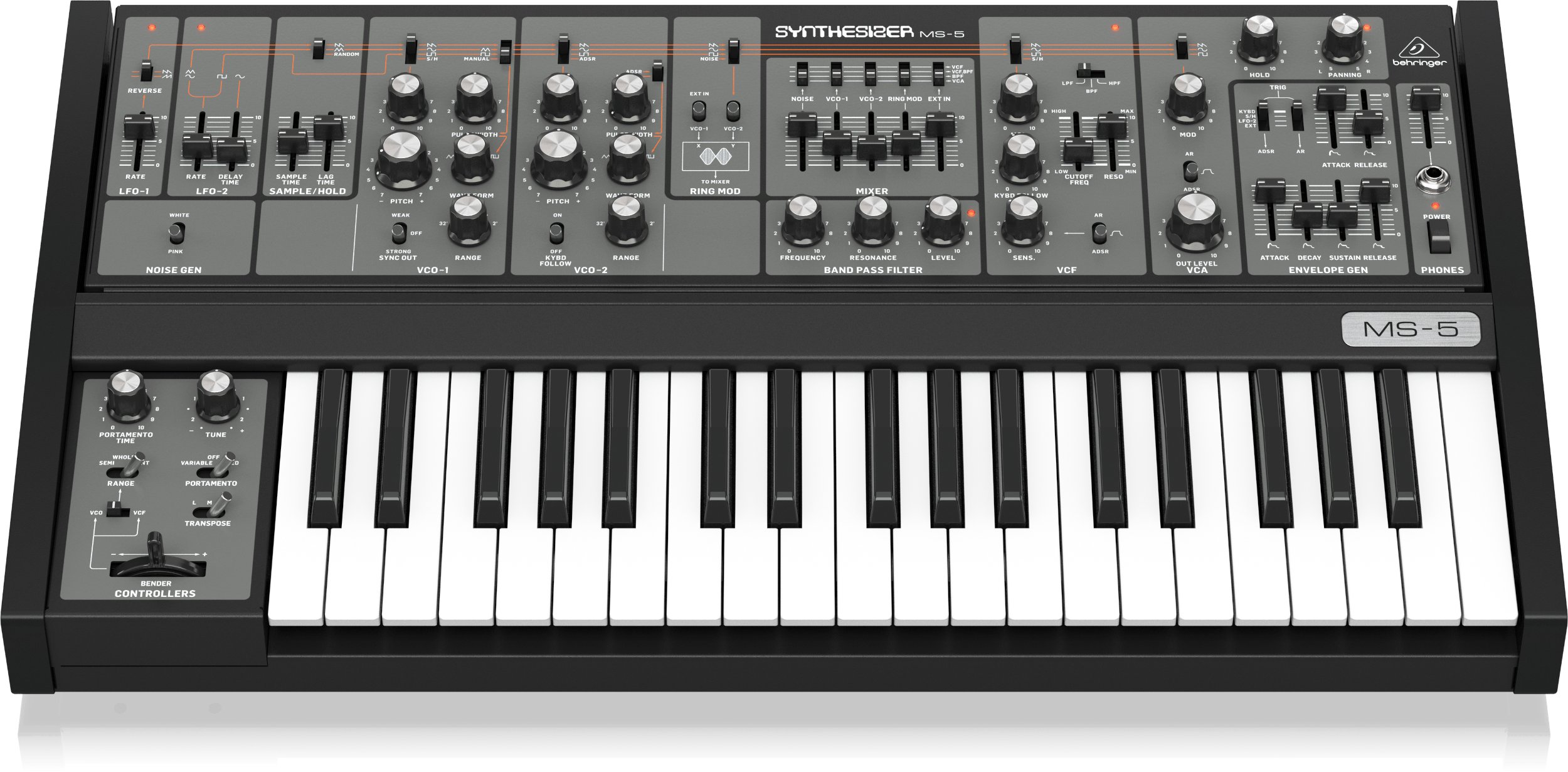Behringer MS-5 Analogue Mono Synthesizer - 0722-AAR86-UK1-Behringer_MS-5_Synth_Front.jpg