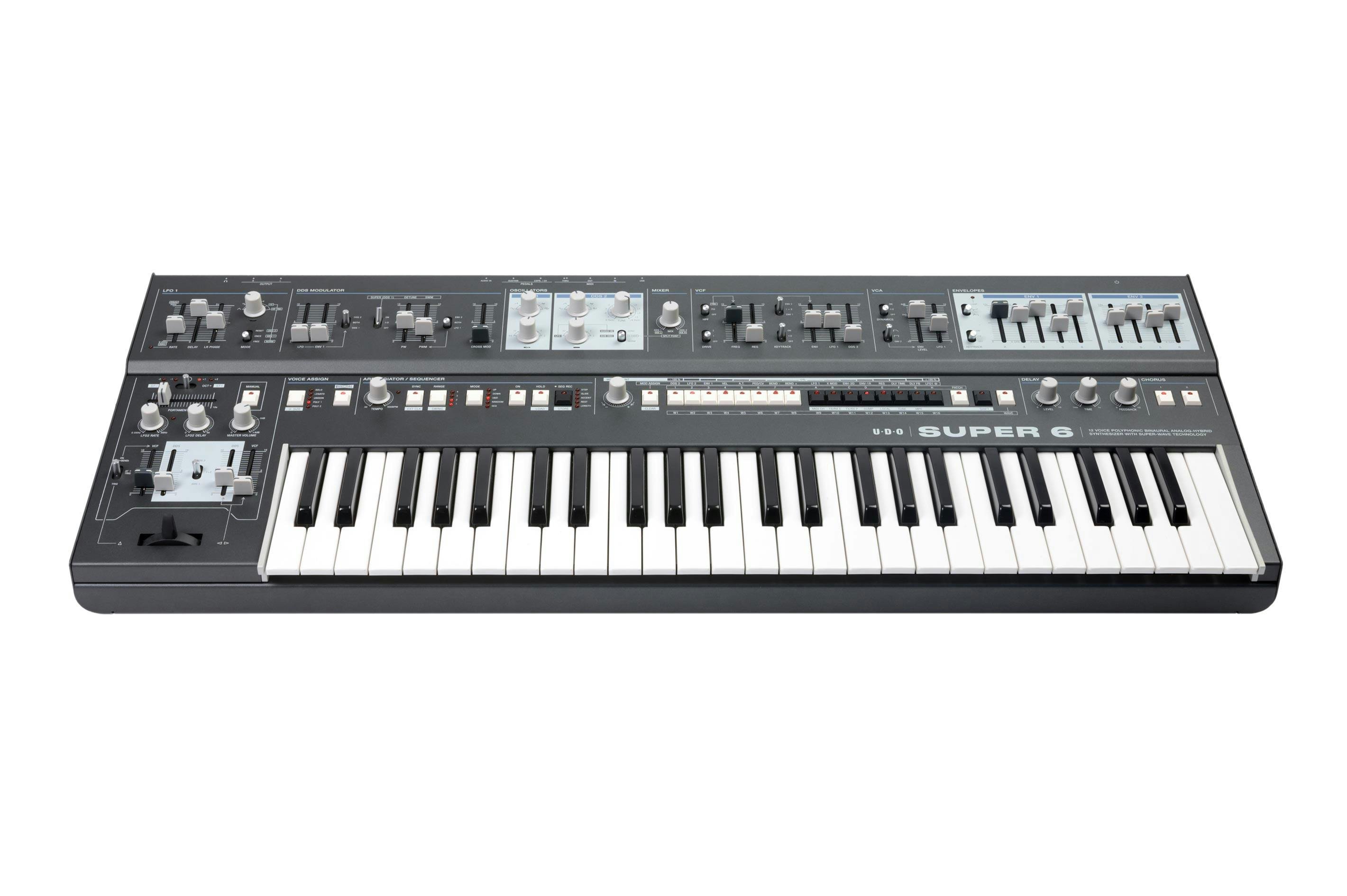 UDO Super 6 - 12 Voice Binaural Analogue Hybrid Synthesizer in Black - 381165-UDO_Super6_White_Web_08.jpg