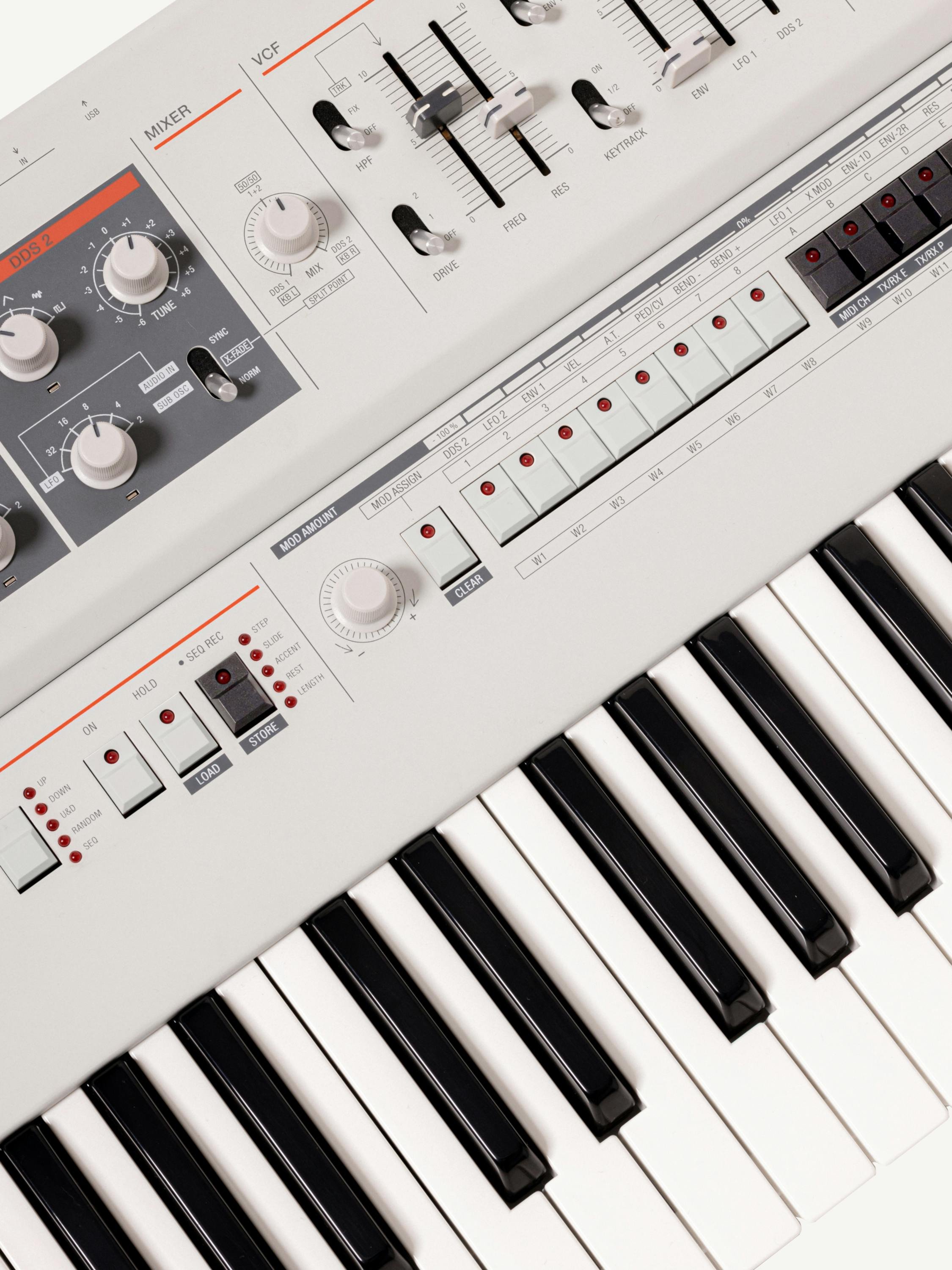 UDO Super 6 - 12 Voice Binaural Analogue Hybrid Synthesizer in Black - UDOSUPER6-WH-UDO_Super_6_Binaural_Analogue_Synth_Close_Up.jpg