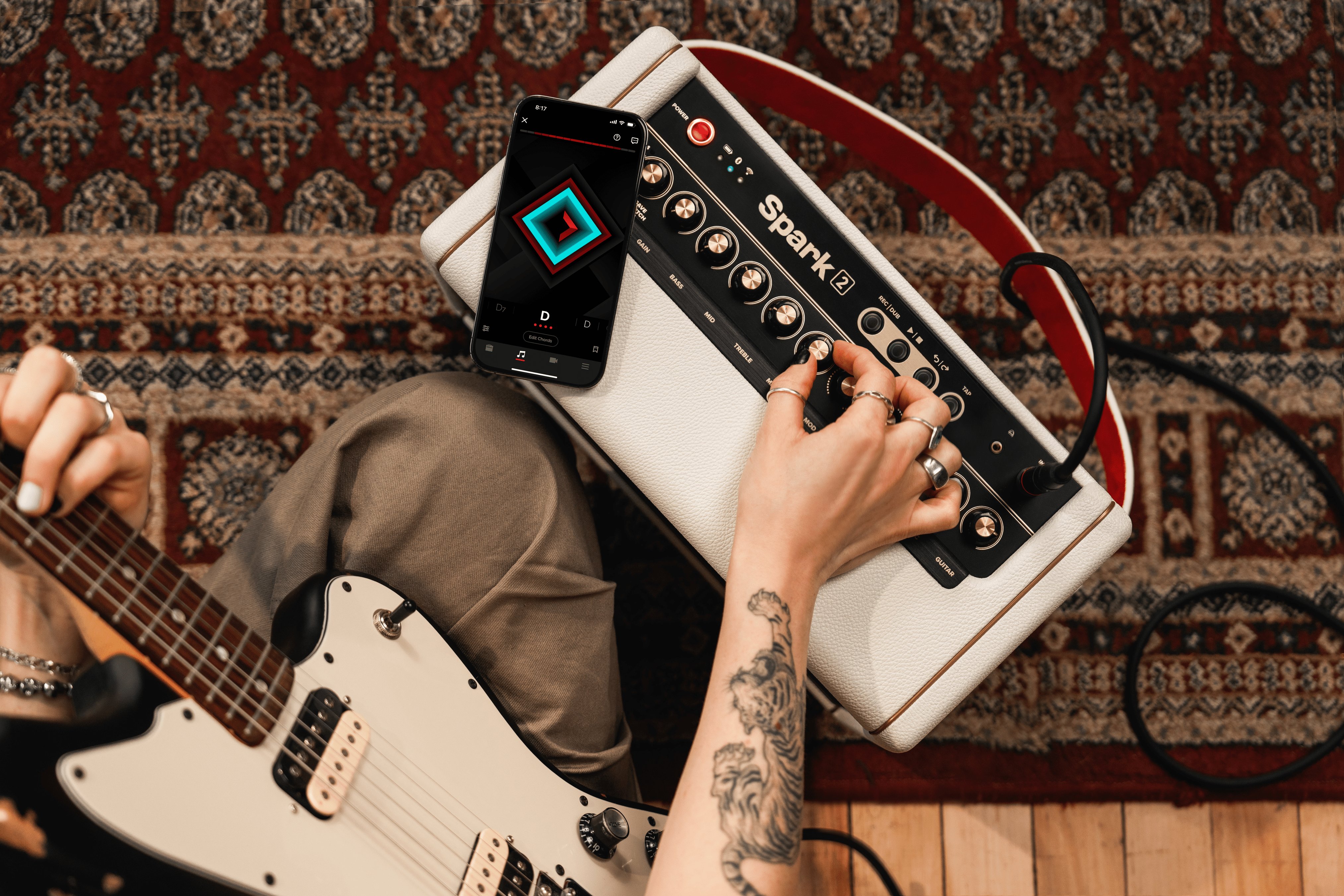 Positive Grid Spark 2 Practice Amp in Pearl with Control-X Wireless Footswitch - SPARK2-P (7).jpg