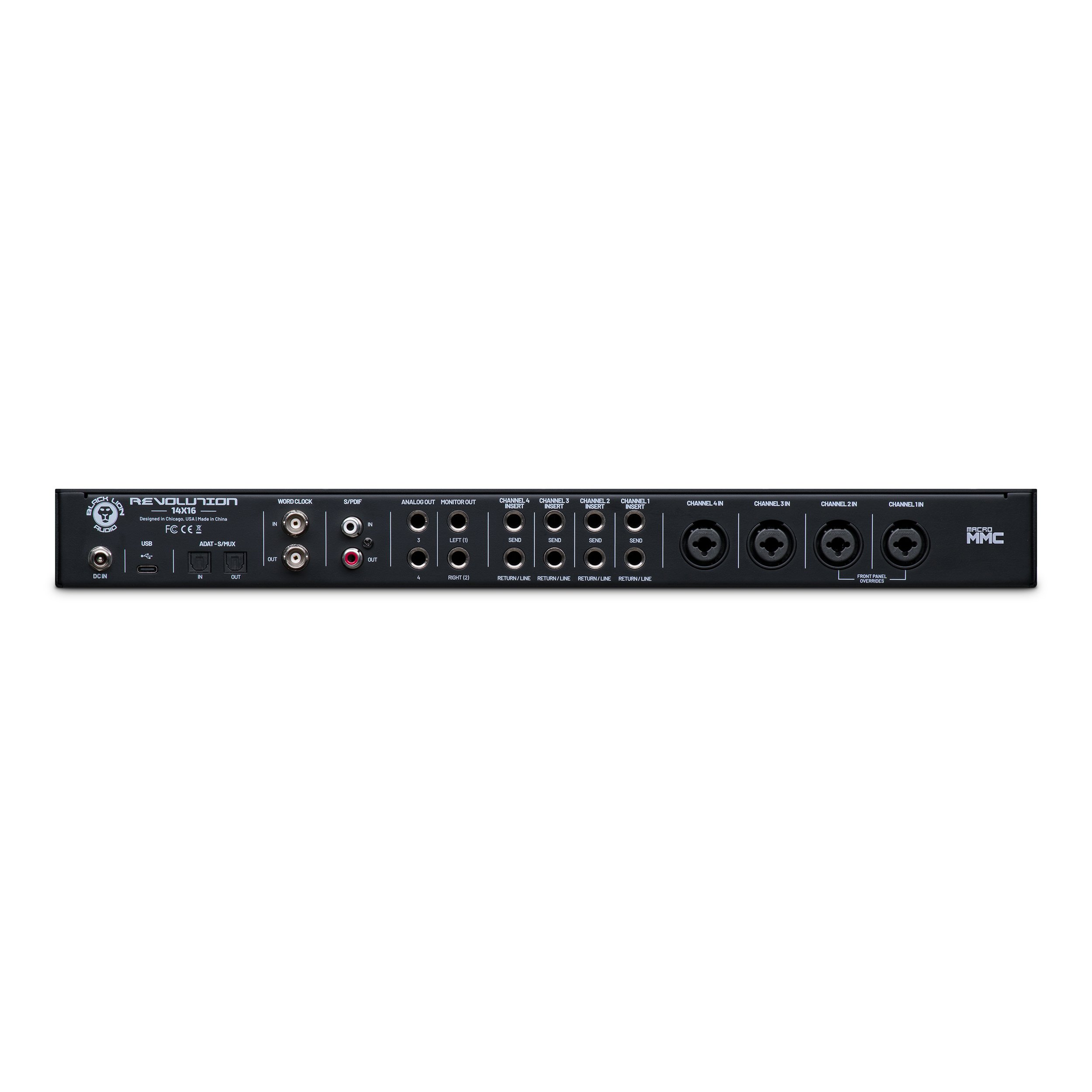 Black Lion Audio - Revolution 14x16 USB-C Audio Interface - Black-Lion-Audio-Revolution-14x16-Back.jpg
