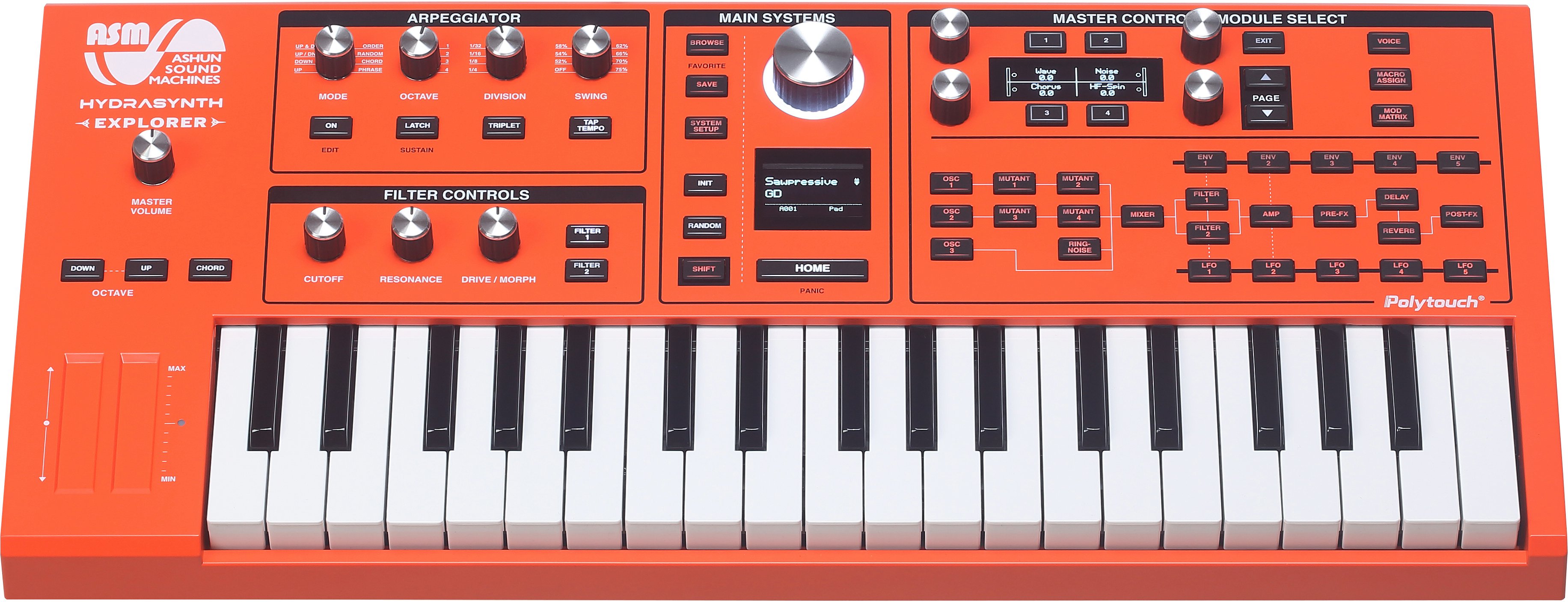 ASM Hydrasynth Explorer 888 with Limited Edition Custom Orange Finish - ASM_HSMK_OG_F01.jpg