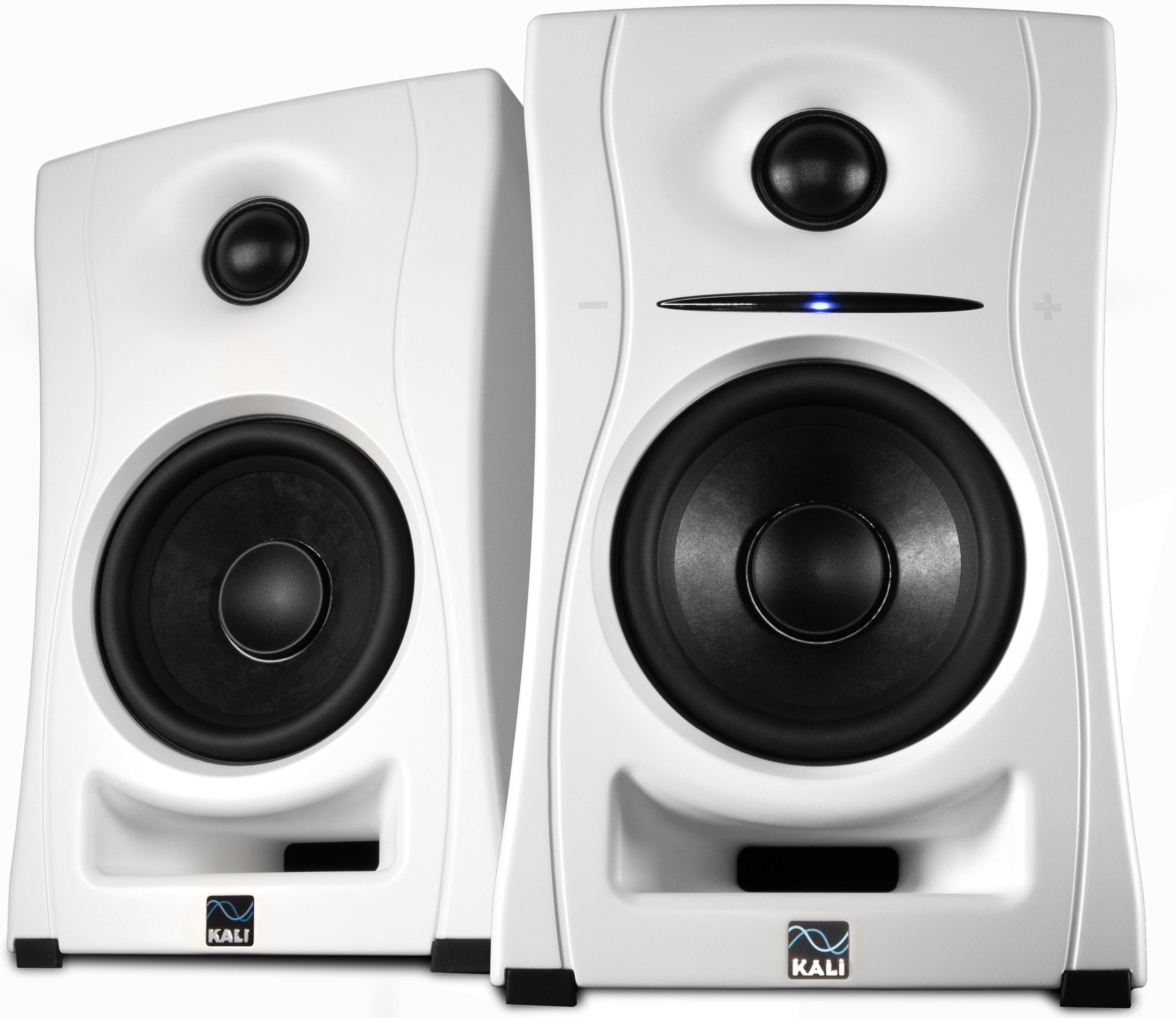 KALI 4 Inch 2-Way powered loudspeaker system withBluetooth (Pair) White - Front and Right Hero.jpg