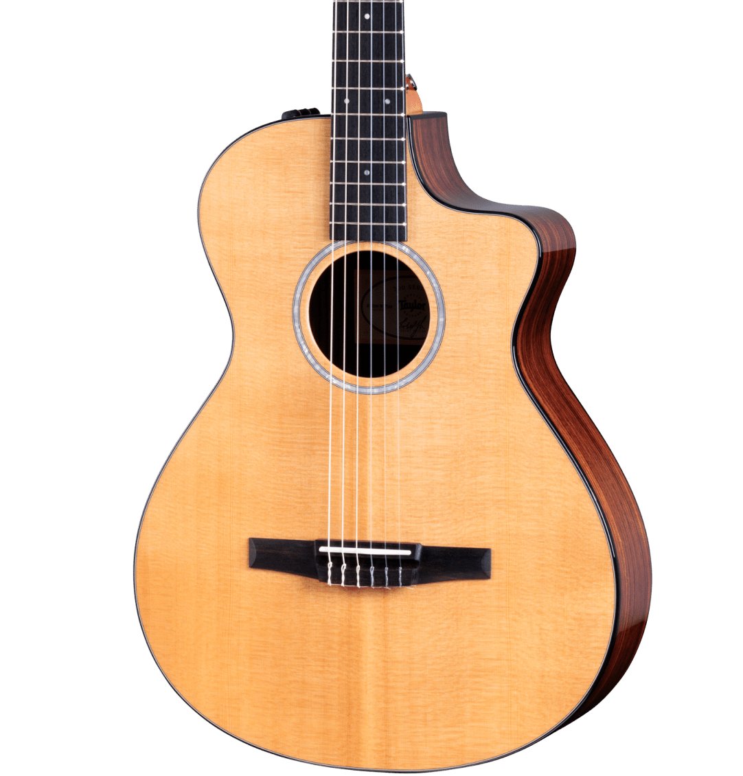 Taylor 212ce-N Plus Grand Concert Nylon Acoustic Guitar - Taylor-212ce-N Plus-2203214001-FrontLeft-2024 cropped.jpg
