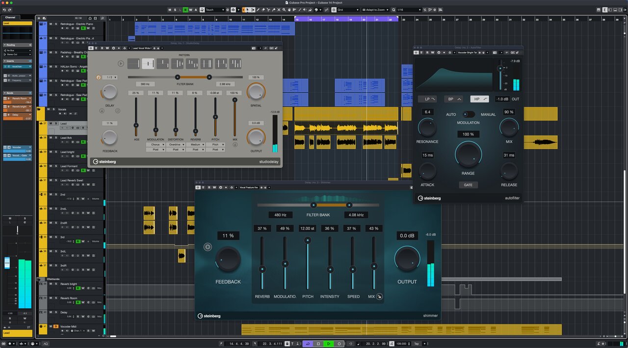 Steinberg Cubase Pro 14 Retail Edition Upgrade from LE 12-14 Only  - Cubase_Pro_14_Shimmer_AutoFilter_StudioDelay.jpg