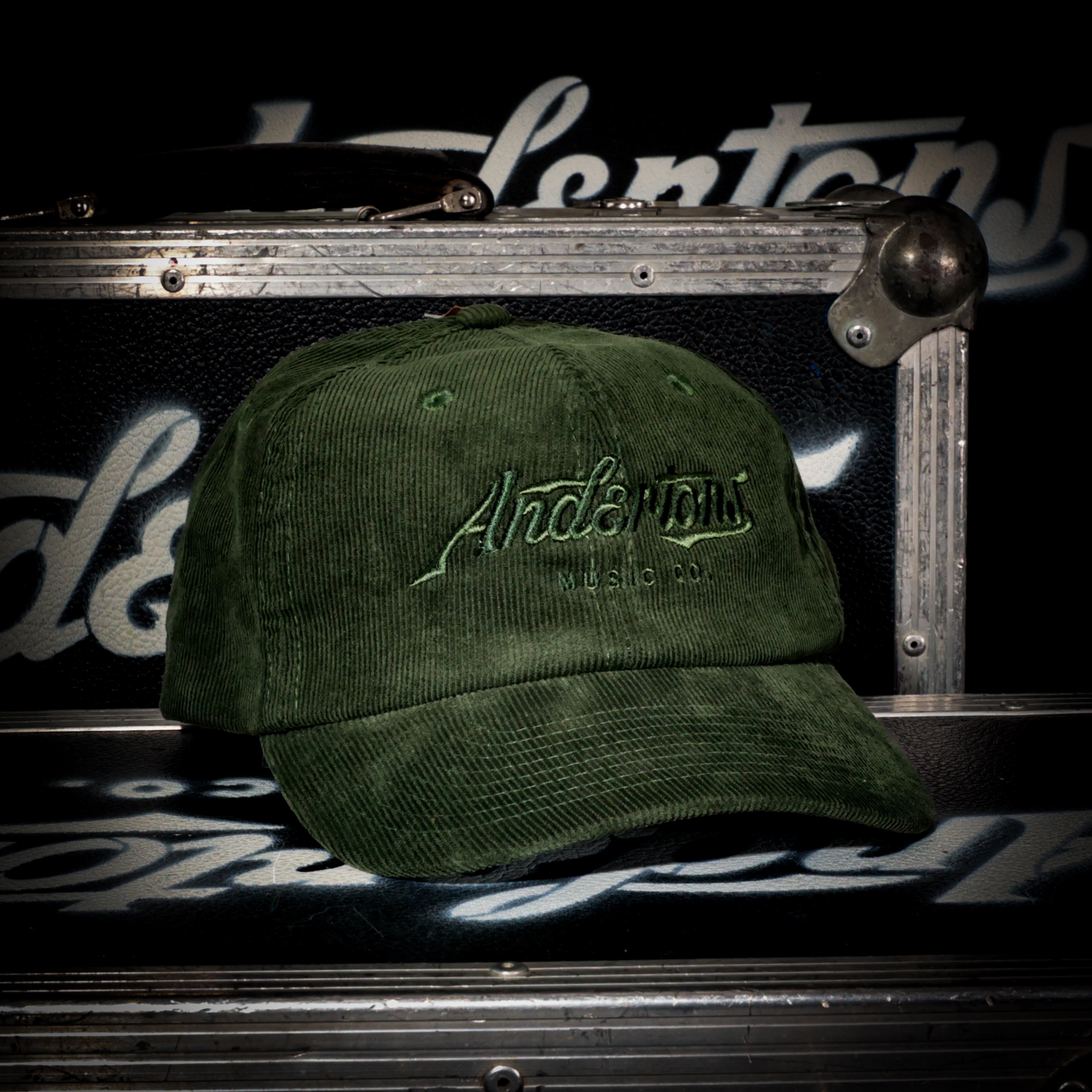 Andertons Music Co. Cord 6-Panel Embroidered Logo Cap In Dark Olive Green - CH-OLV (5).jpg