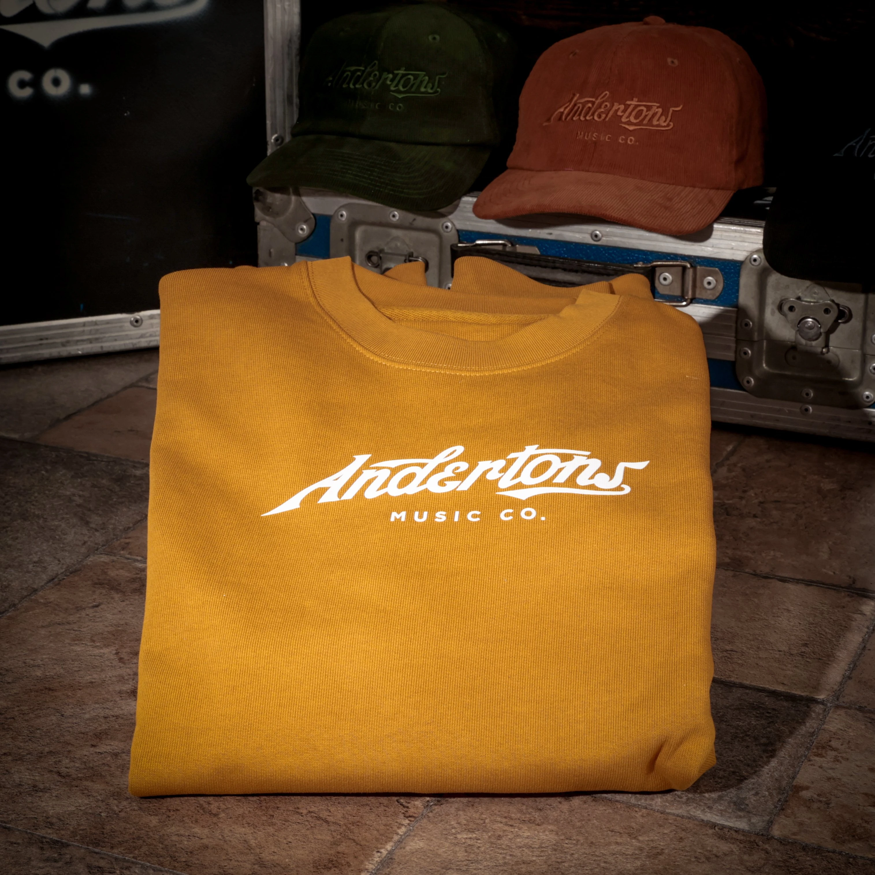 Andertons Music Co. Sweatshirt In Ochre Brown - Medium - SS-OCR-M CH-BLK  CH-CML  CH-OLV (1).jpg