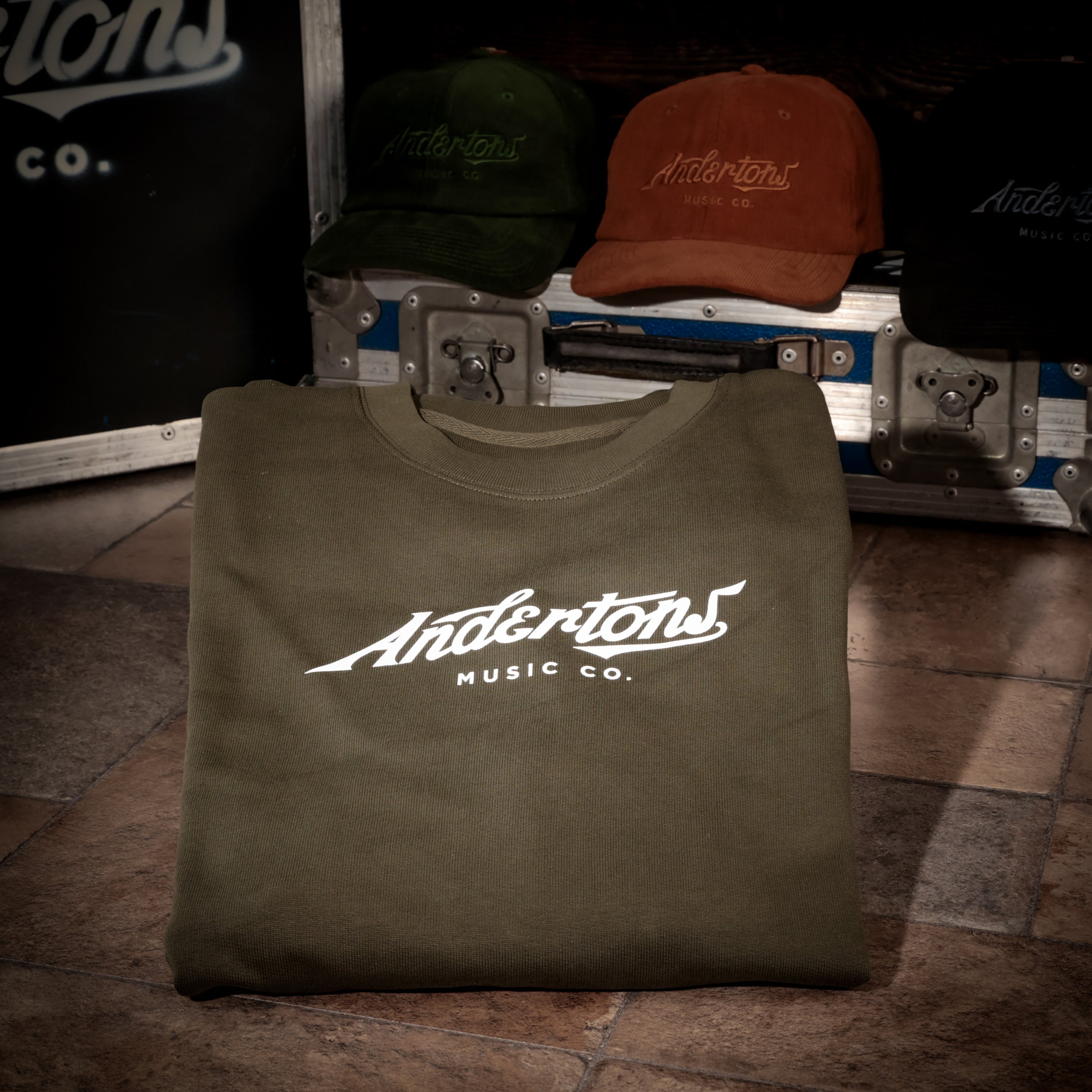Andertons Music Co. Sweatshirt In Khaki - Medium - SS-KHA-M CH-BLK  CH-CML  CH-OLV (1).jpg