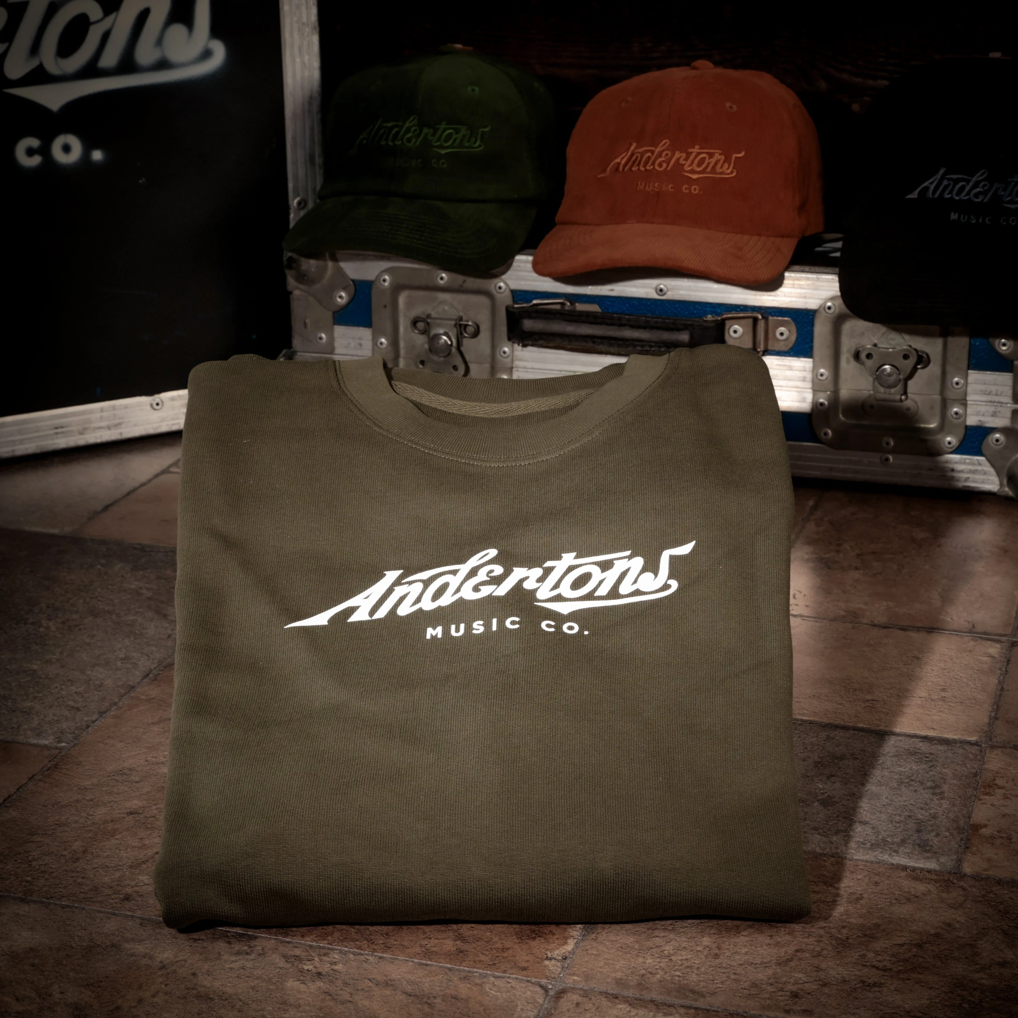 Andertons Music Co. Sweatshirt In Khaki - Large - SS-KHA-M CH-BLK  CH-CML  CH-OLV (1).jpg