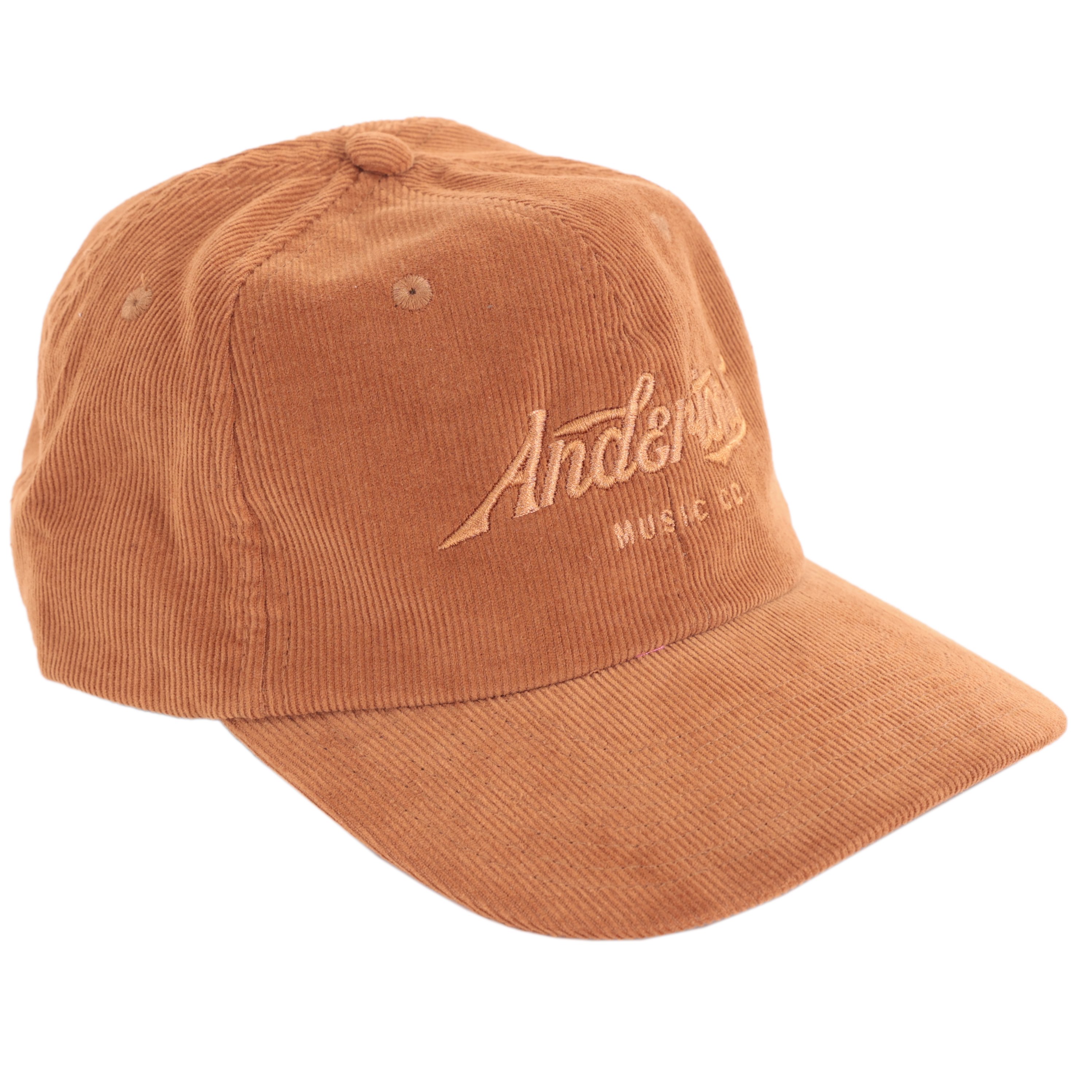 Andertons Music Co. Cord 6-Panel Embroidered Logo Cap In Camel Brown - CH-CML (7).jpg