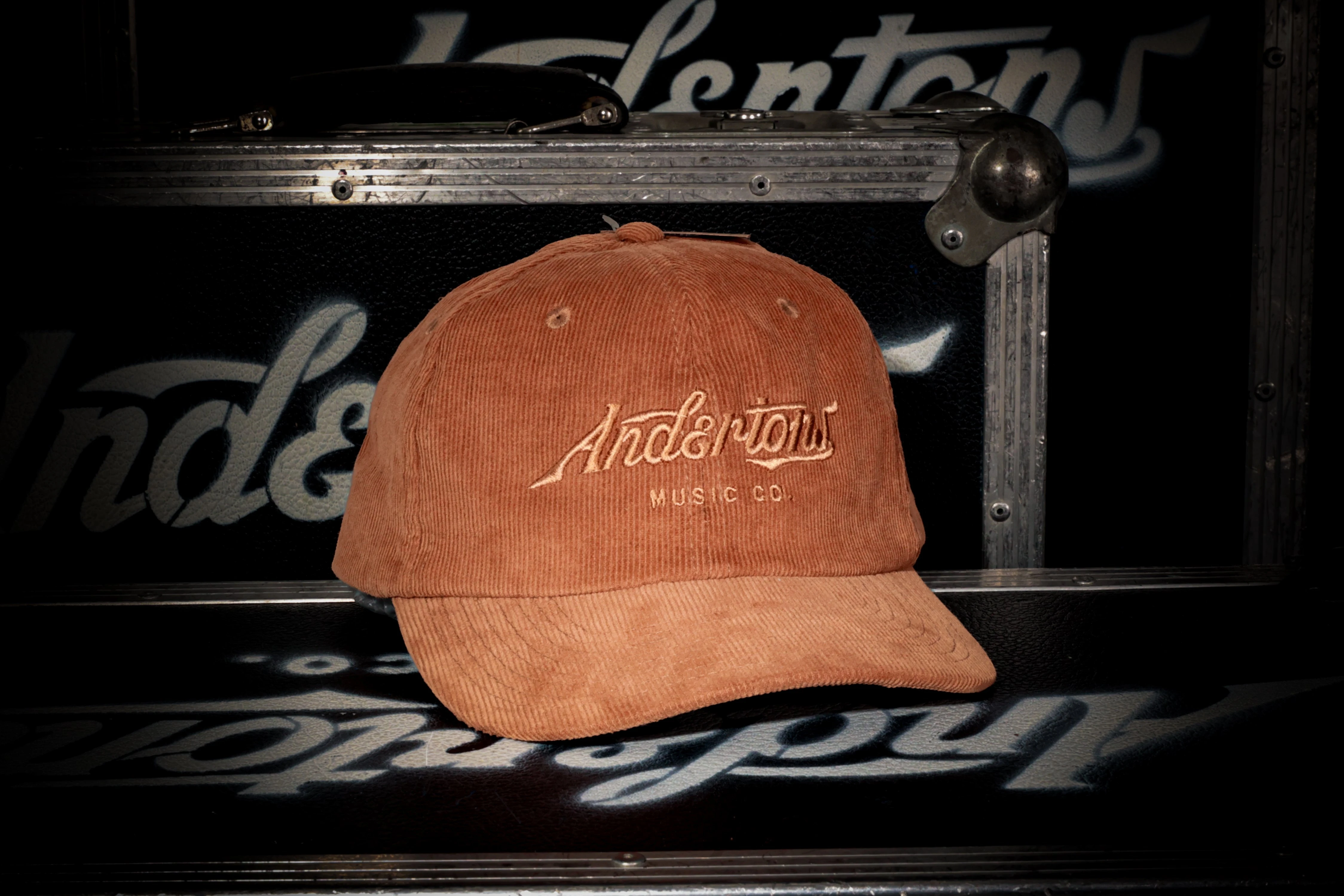 Andertons Music Co. Cord 6-Panel Embroidered Logo Cap In Camel Brown - CH-CML (4).jpg
