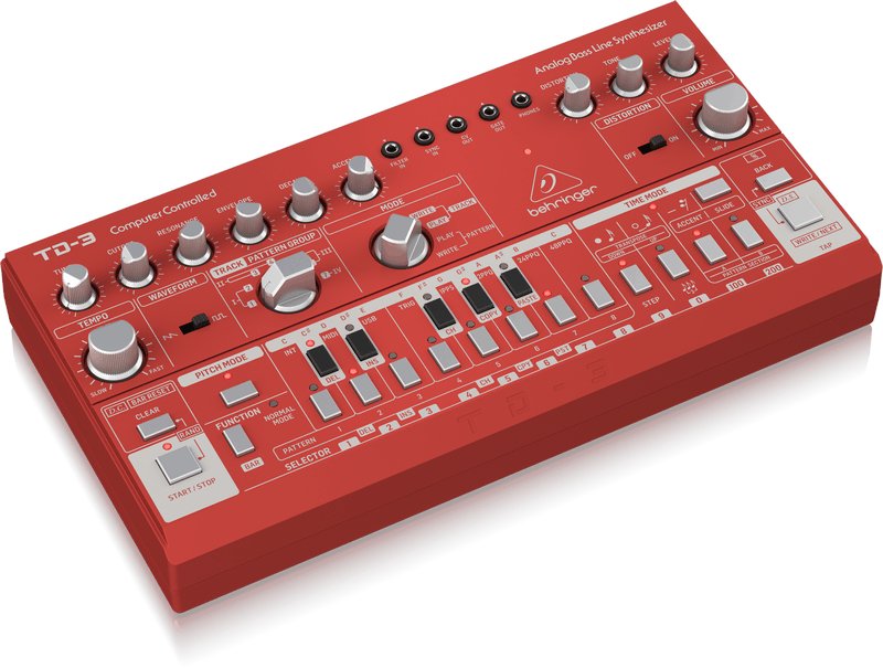 Behringer TD-3 Analogue Bass Line Synth in Red - 361923-TD-3-RD_P0E24_Left_L.jpg