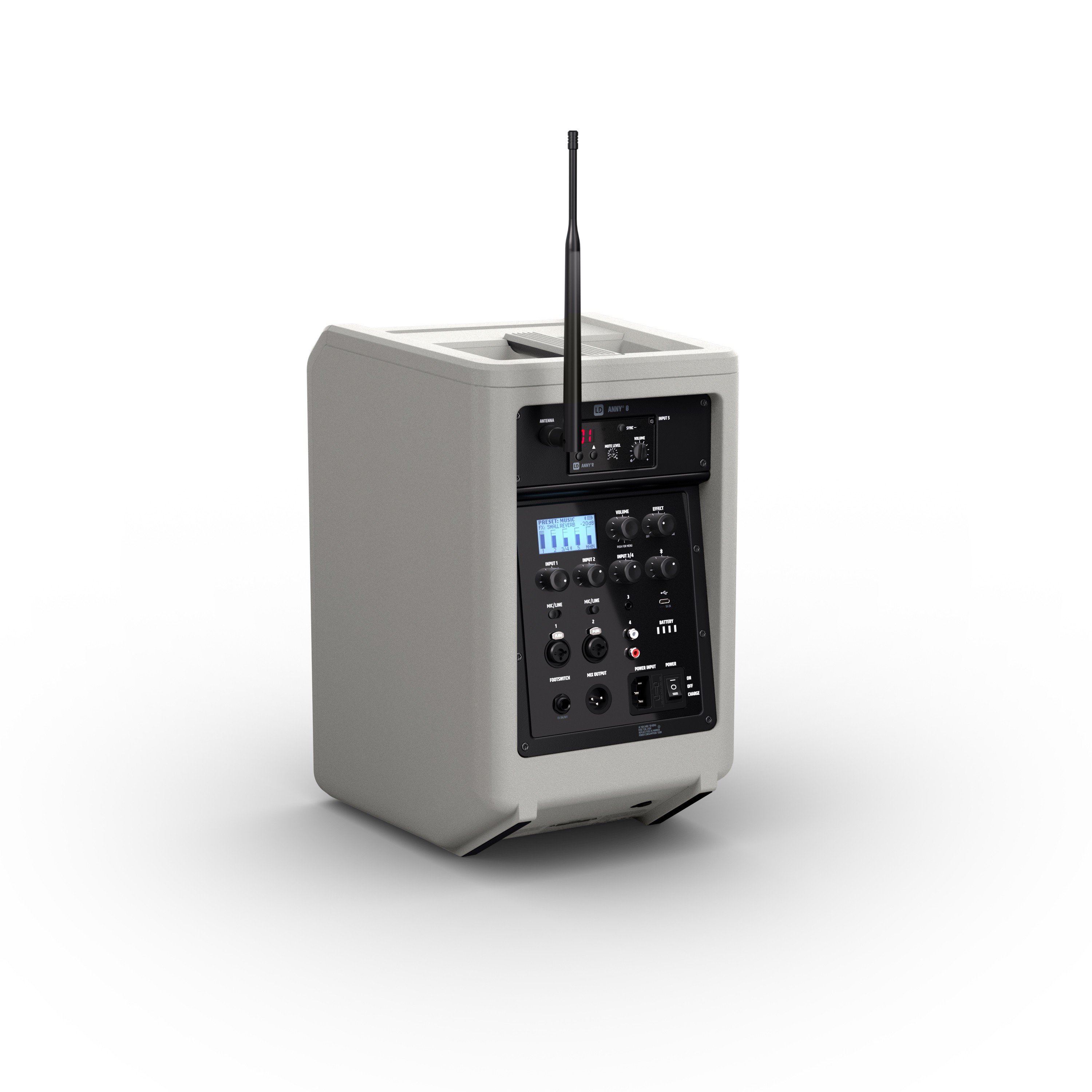 LD Systems ANNY 8 HHD B8 G battery powered PA Speaker + Mixer + Handheld Microphone in Urban Grey - LDANNY8HHDB8G (3).jpg