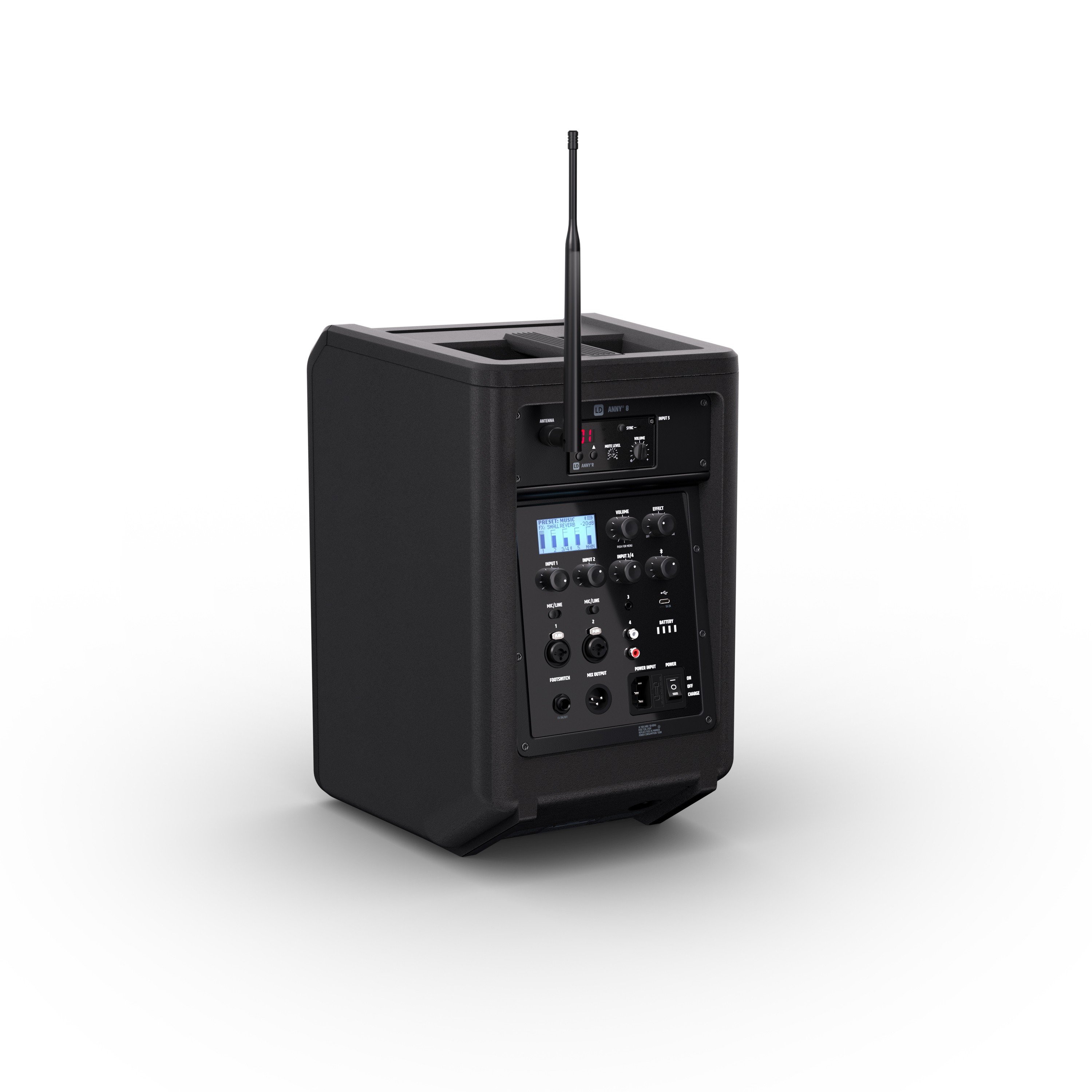 LD Systems ANNY 8 HHD B8 battery powered PA Speaker + Mixer + Headset Microphone in Stage Black - LDANNY8BPHB8 (2).jpg