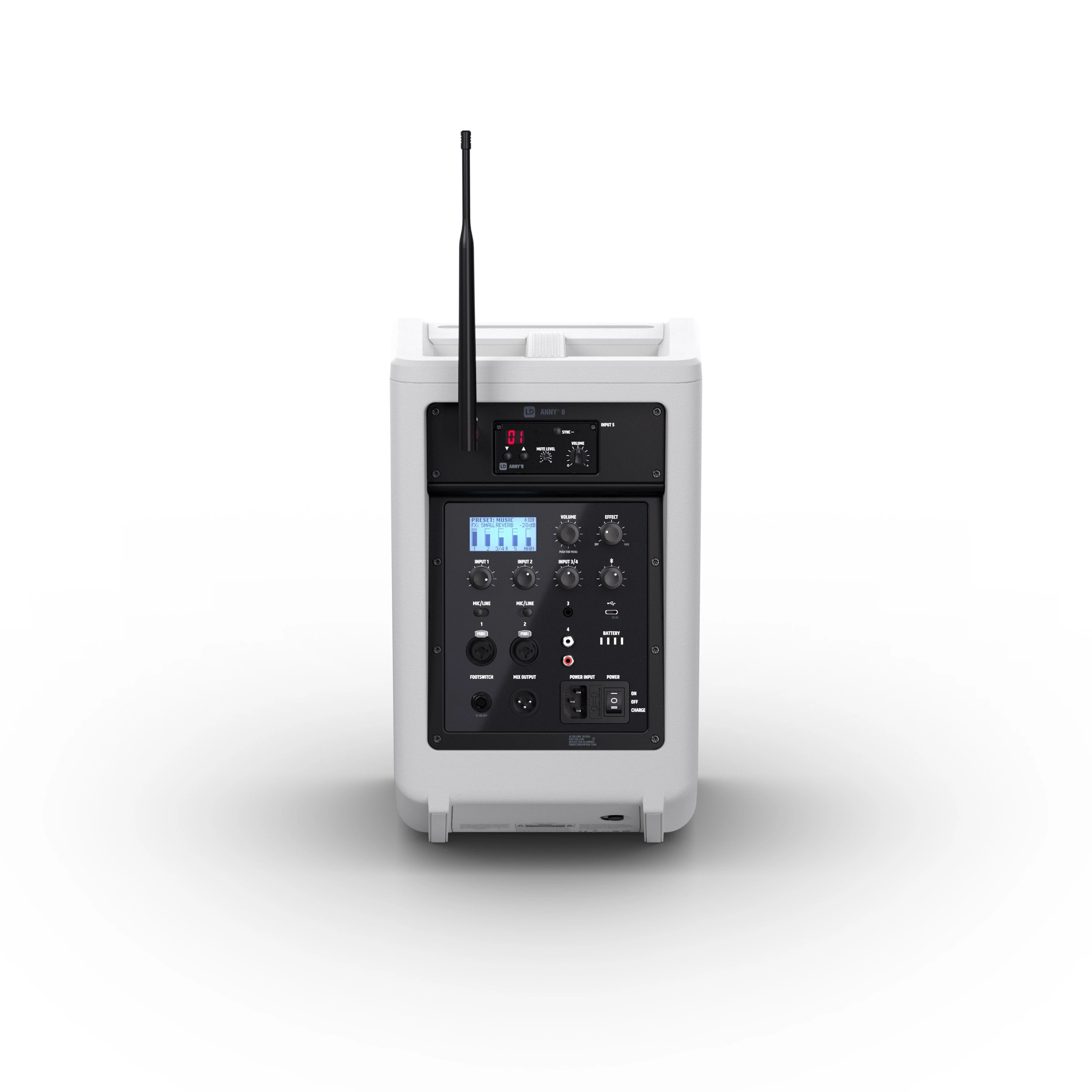 LD Systems ANNY 8 HHD B8 W battery powered PA Speaker + Mixer + Headset Microphone in Pure White - LDANNY8BPHB8W (4).jpg