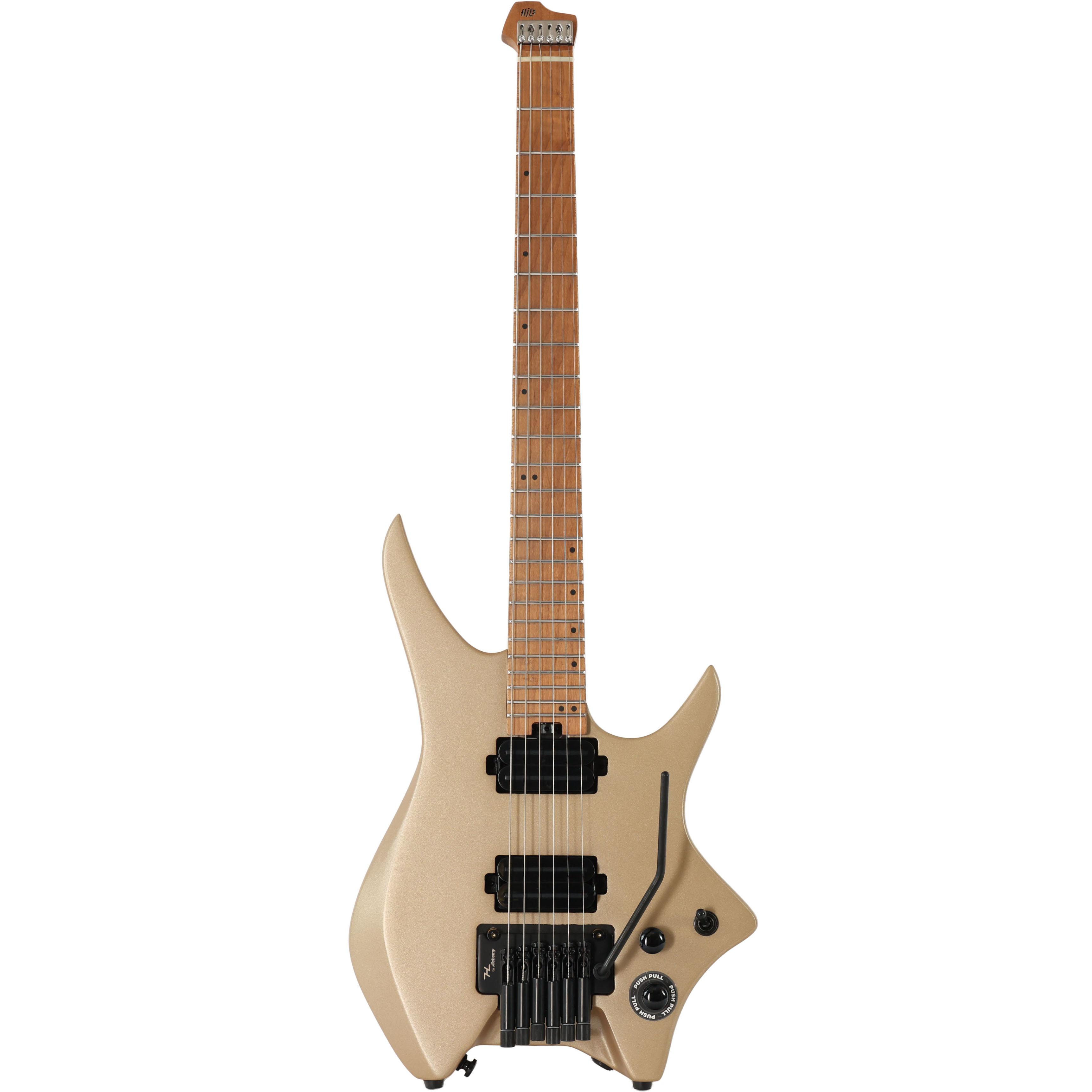 HILS NEXT HN4 Headless Electric Guitar in Satin Summer Sand - HN4SSS-Photo-Front.jpg