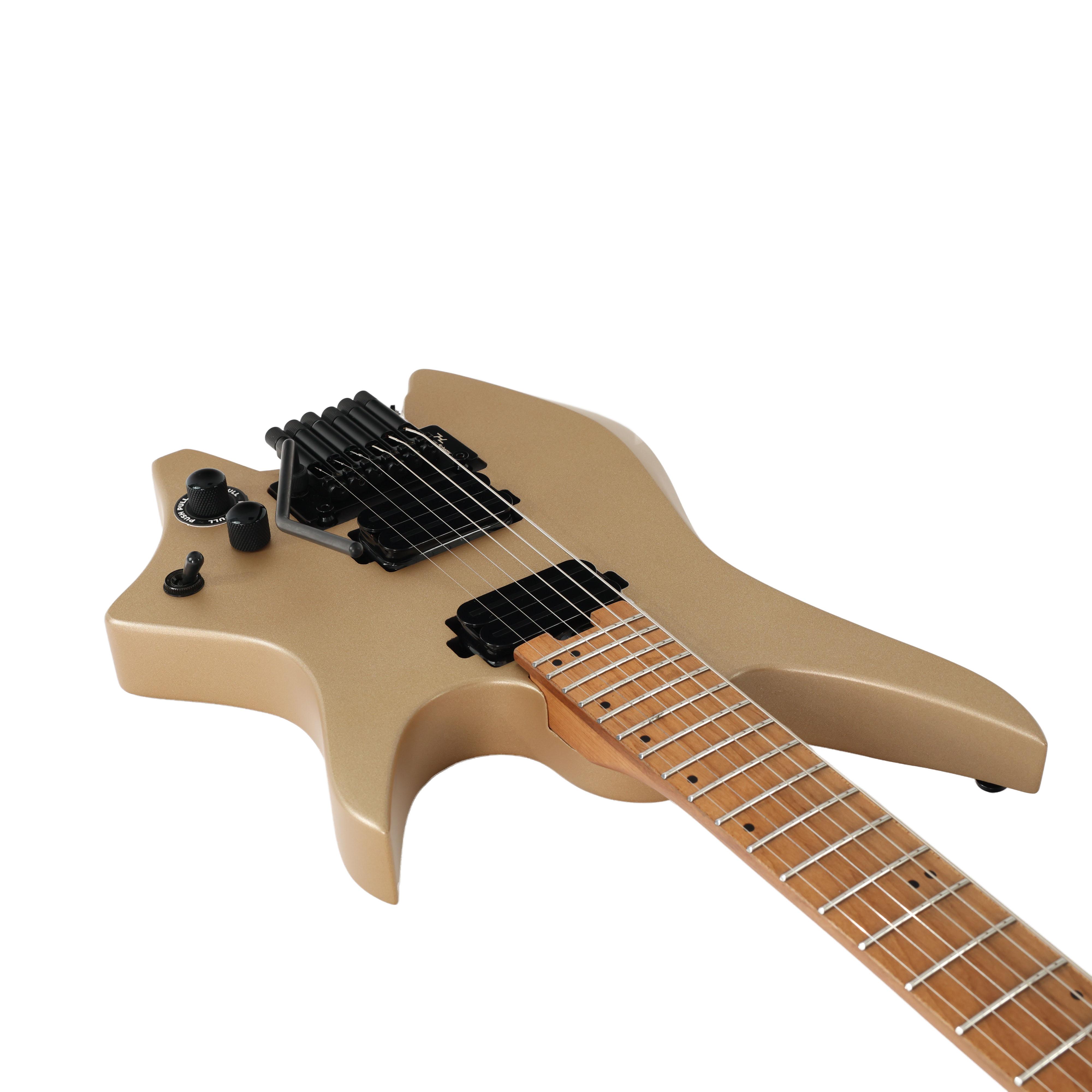HILS NEXT HN4 Headless Electric Guitar in Satin Summer Sand - HN4SSS-Photo-Angle-2.jpg