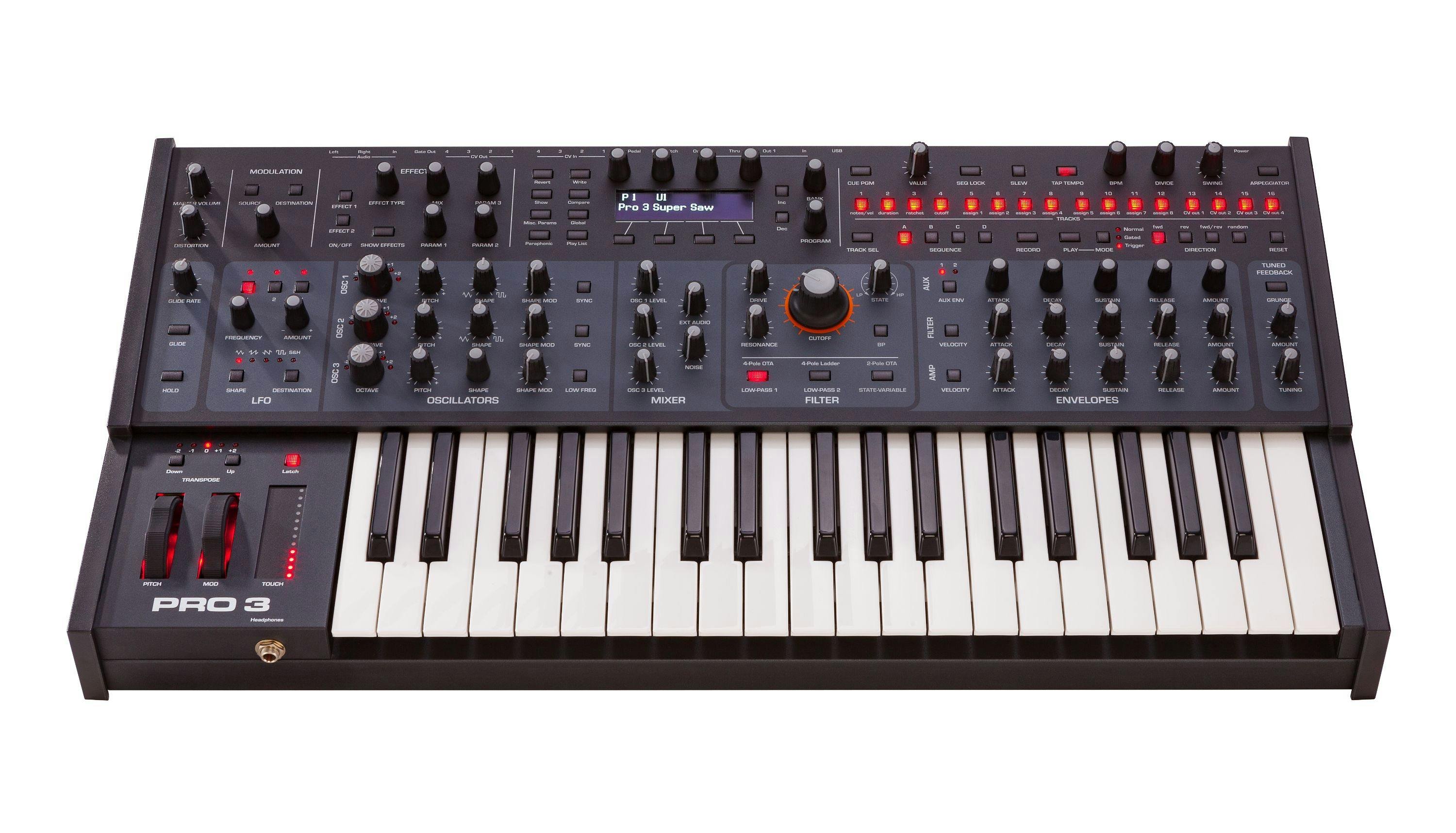 Sequential Pro 3 Multi-Filter Mono Synth - 372580-Pro 3 Front Angle.jpg